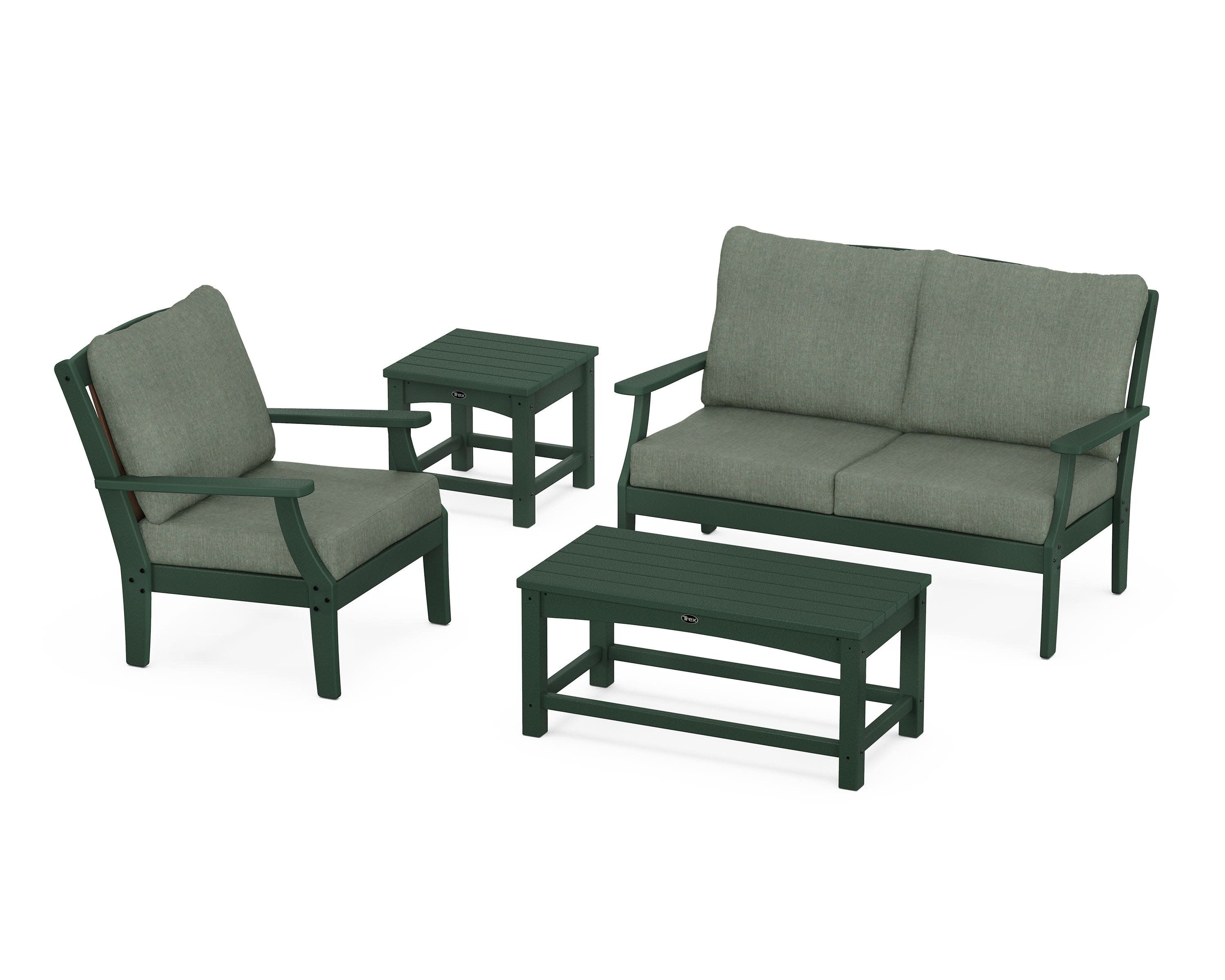 Yacht Club 4-Piece Deep Seating Set in Rainforest Canopy / Cast Sage