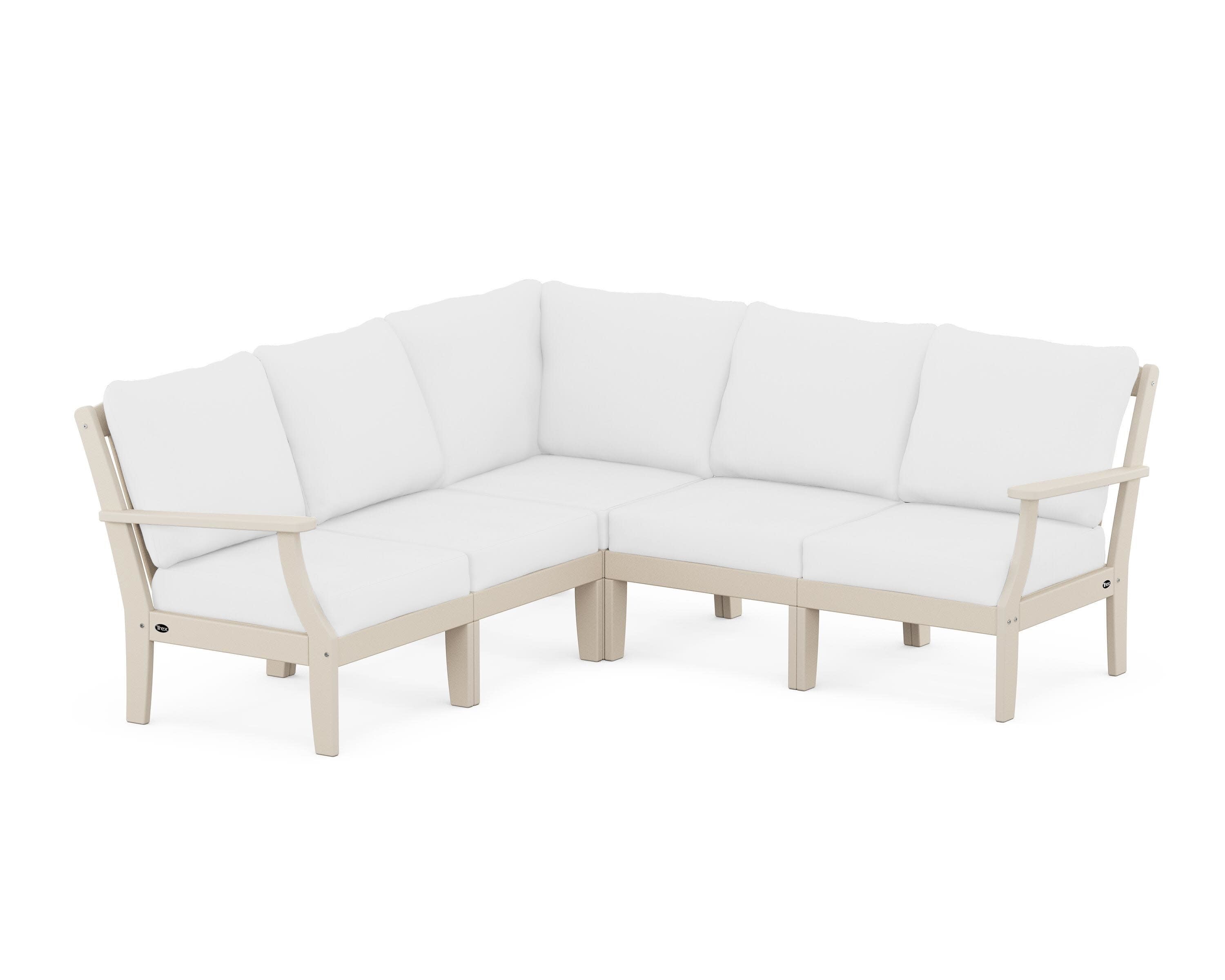 Yacht Club Modular 5-Piece Deep Seating Set in Sand Castle / Natural