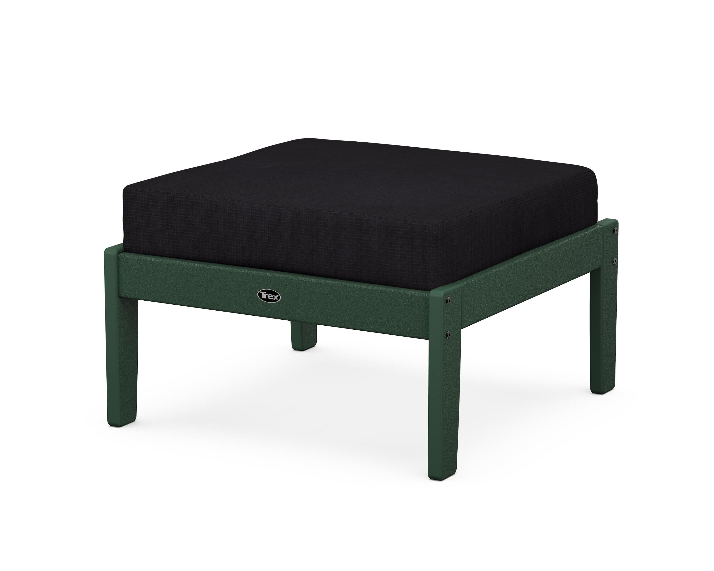 Yacht Club Deep Seating Ottoman in Rainforest Canopy / Midnight Linen