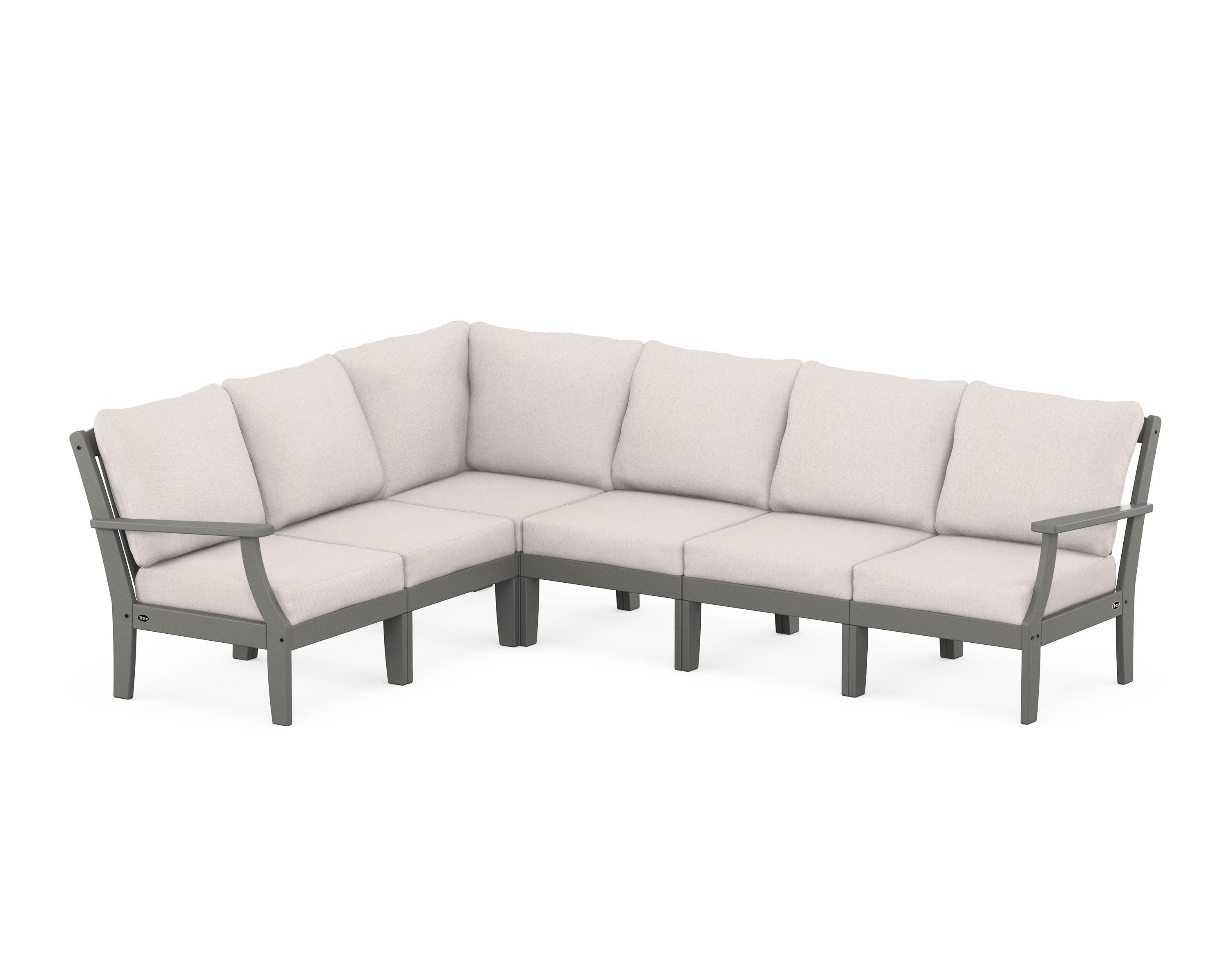 Yacht Club Modular 6-Piece Deep Seating Set in Stepping Stone / Dune Burlap