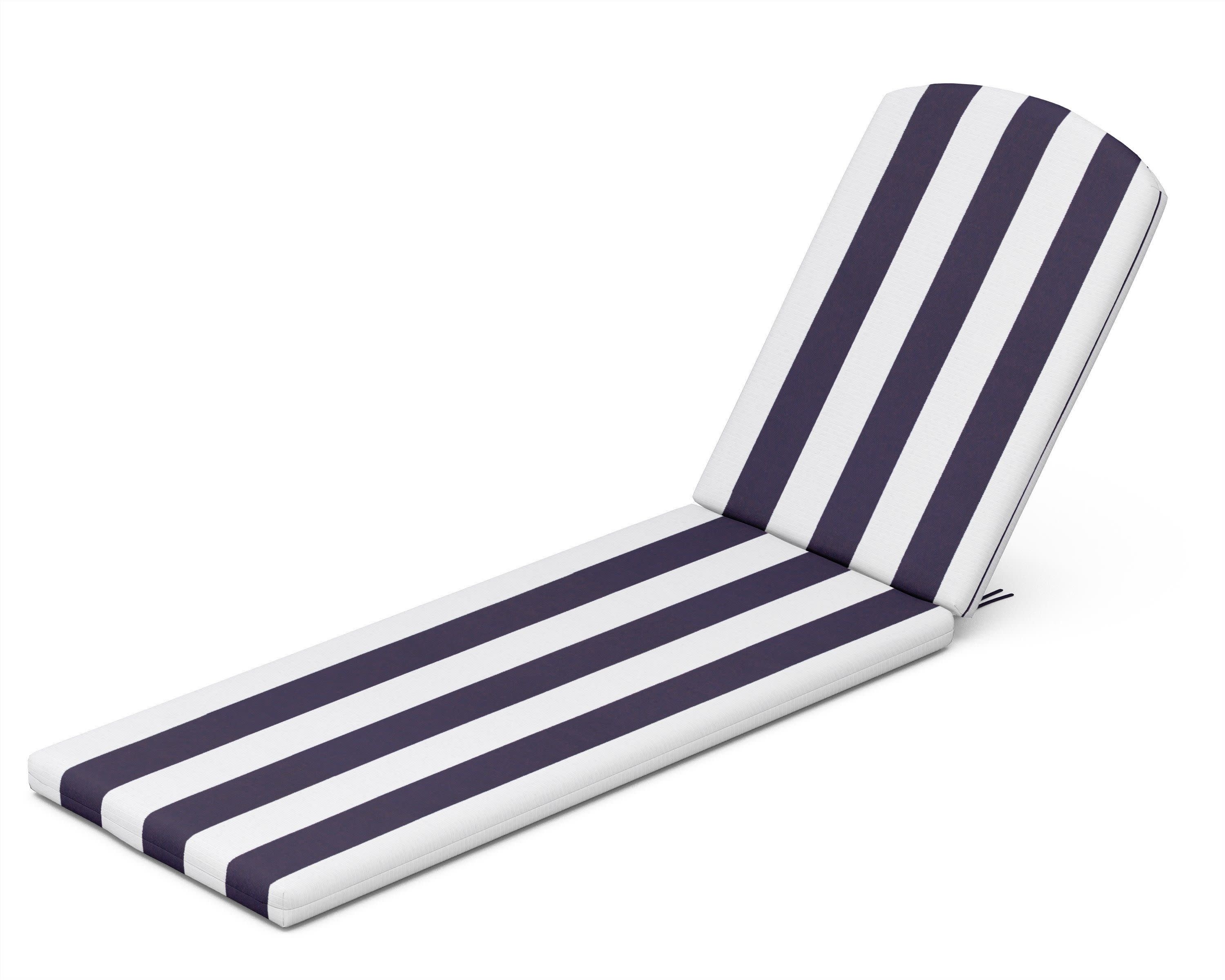 Chaise Cushion - 77"D x 21.25"W x 2.5"H in Cabana Stripe Navy