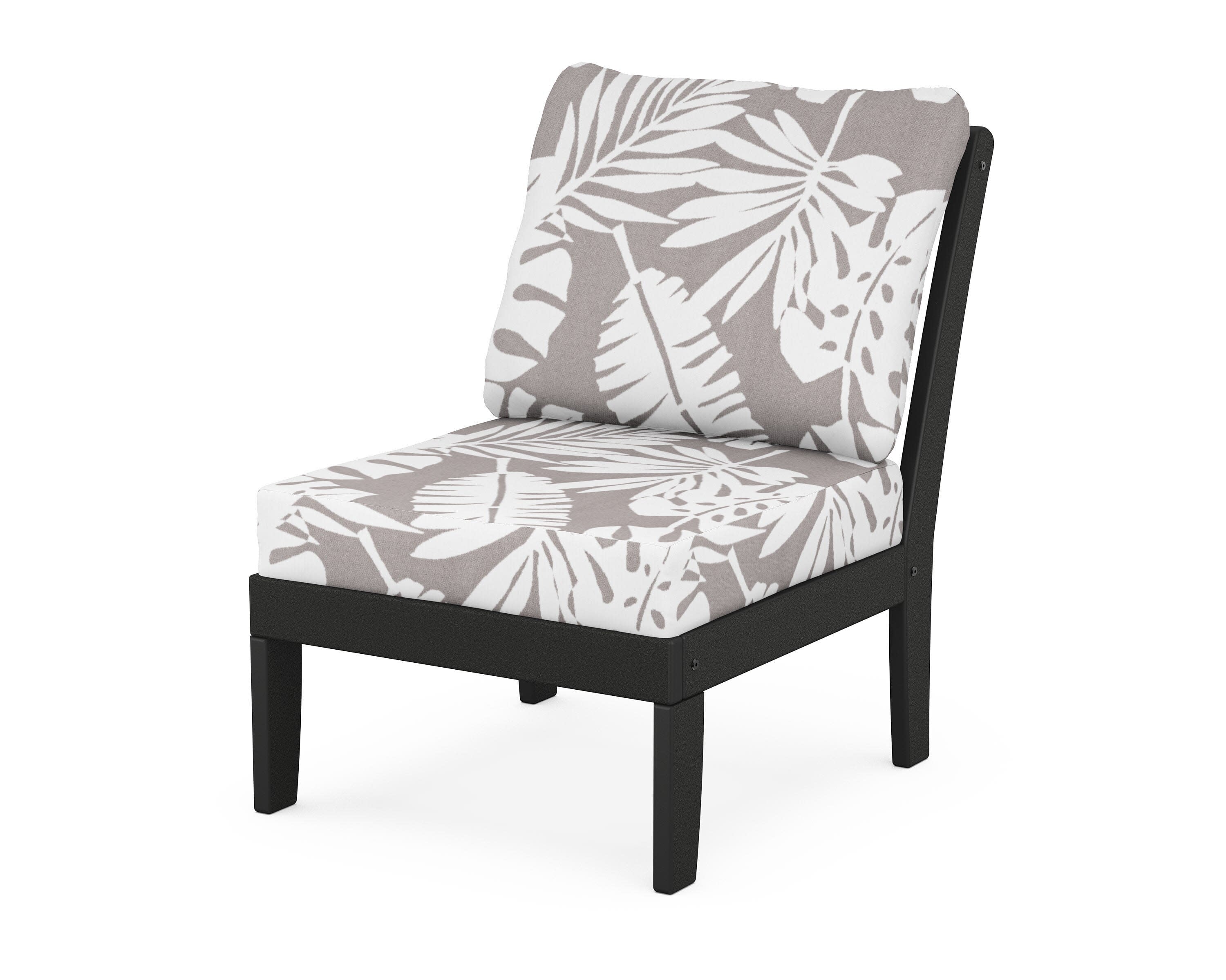 Yacht Club Modular Armless Chair in Charcoal Black / Leaf Grey Mist