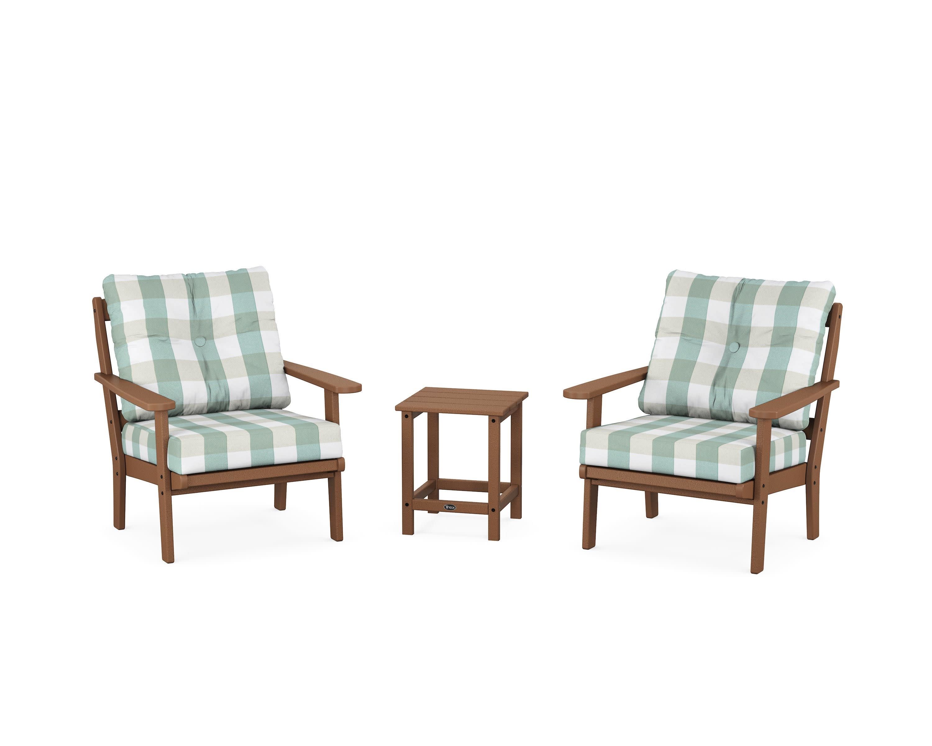 Cape Cod 3-Piece Deep Seating Set in Tree House / Buffalo Plaid Glacier Spa