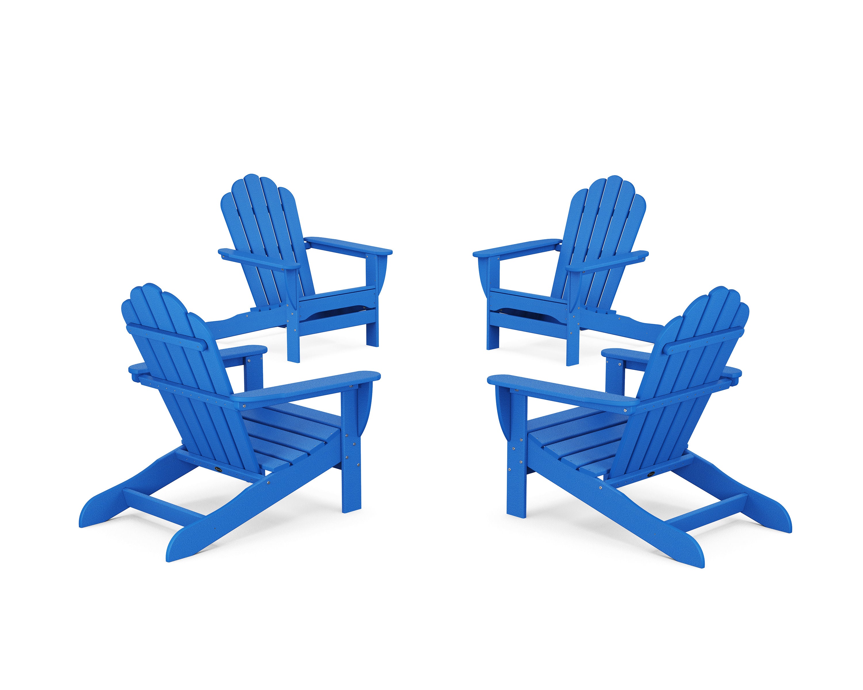 4-Piece Monterey Bay Oversized Adirondack Chair Conversation Set in Pacific Blue