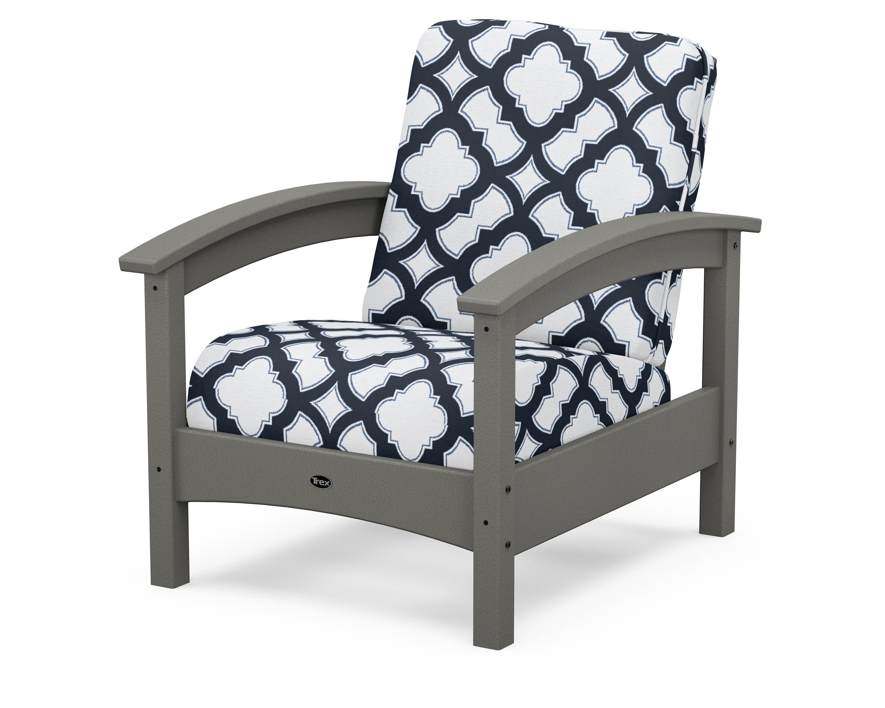Rockport Club Chair in Stepping Stone / Trellis Marine Indigo