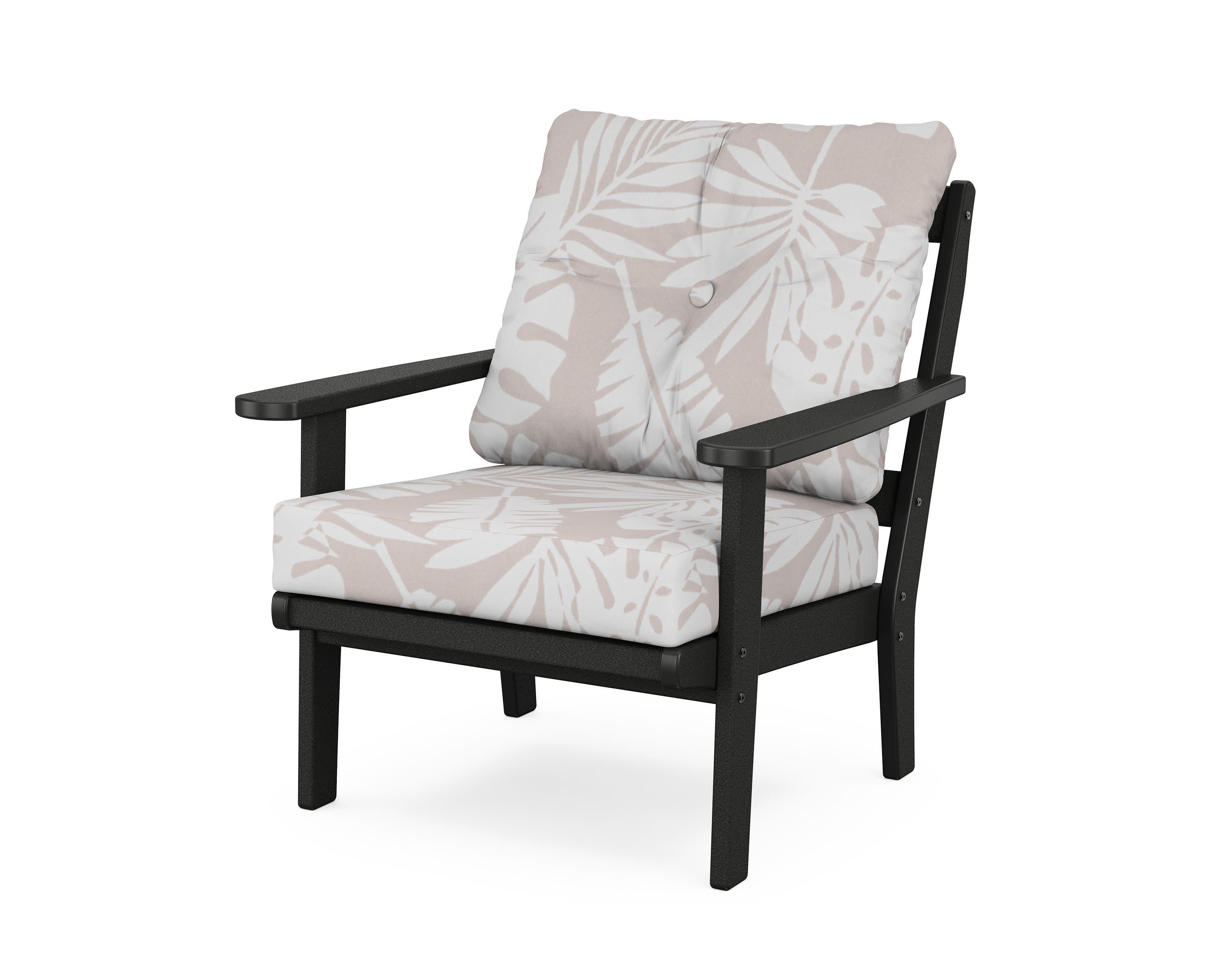 Cape Cod Deep Seating Chair in Charcoal Black / Leaf Dune Burlap