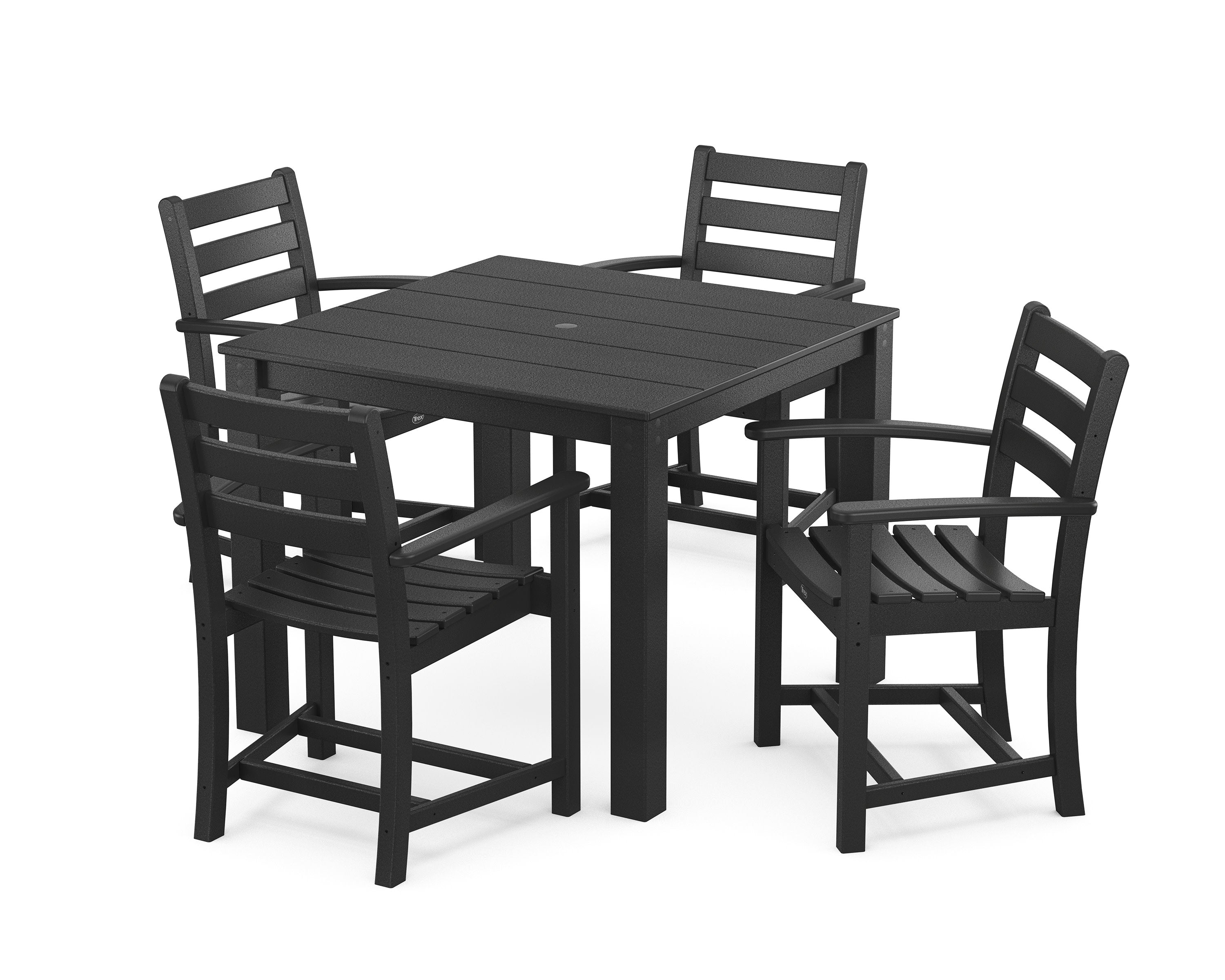 Monterey Bay 5-Piece Parsons Dining Set in Charcoal Black
