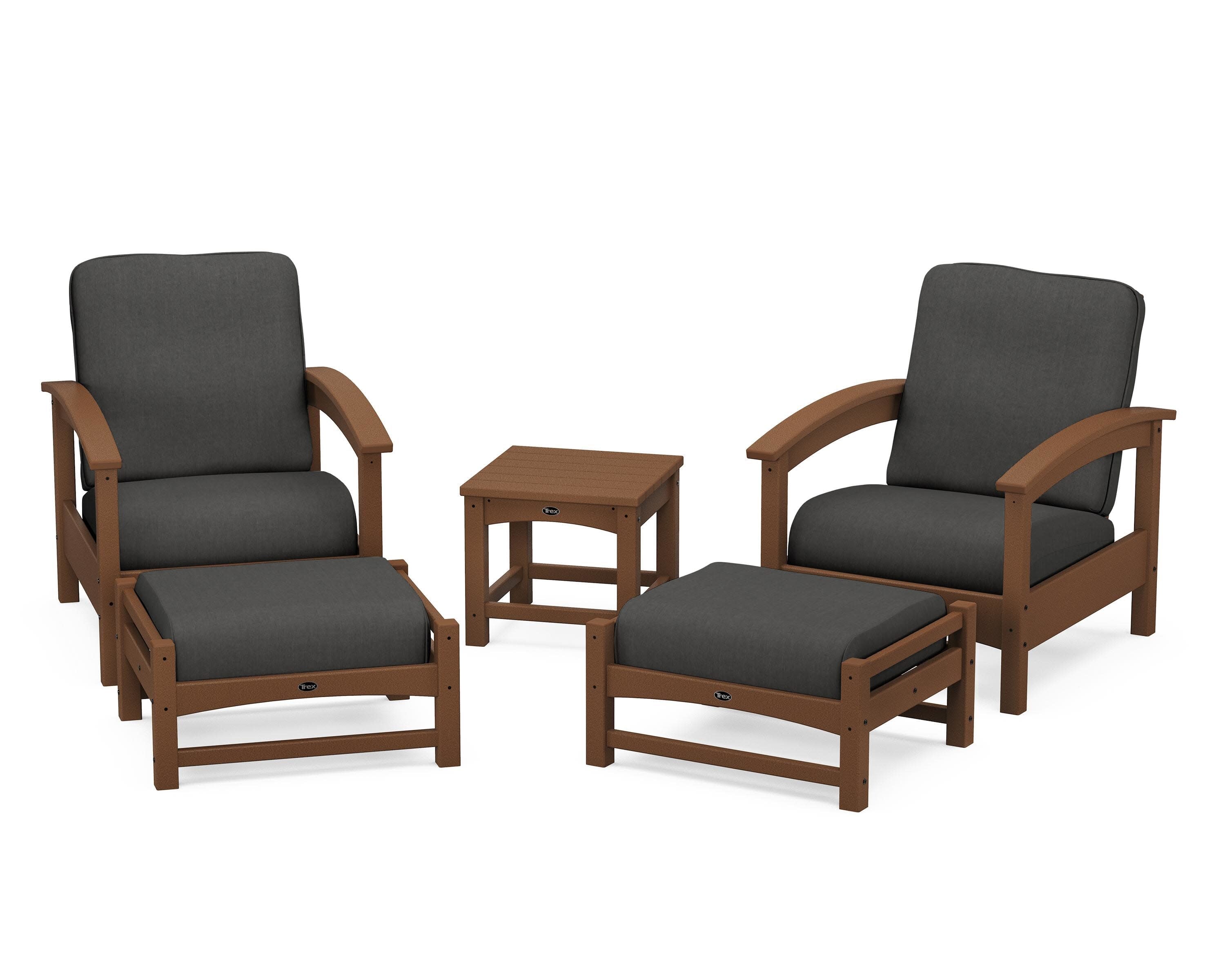 Rockport 5-Piece Deep Seating Set in Tree House / Spectrum Carbon