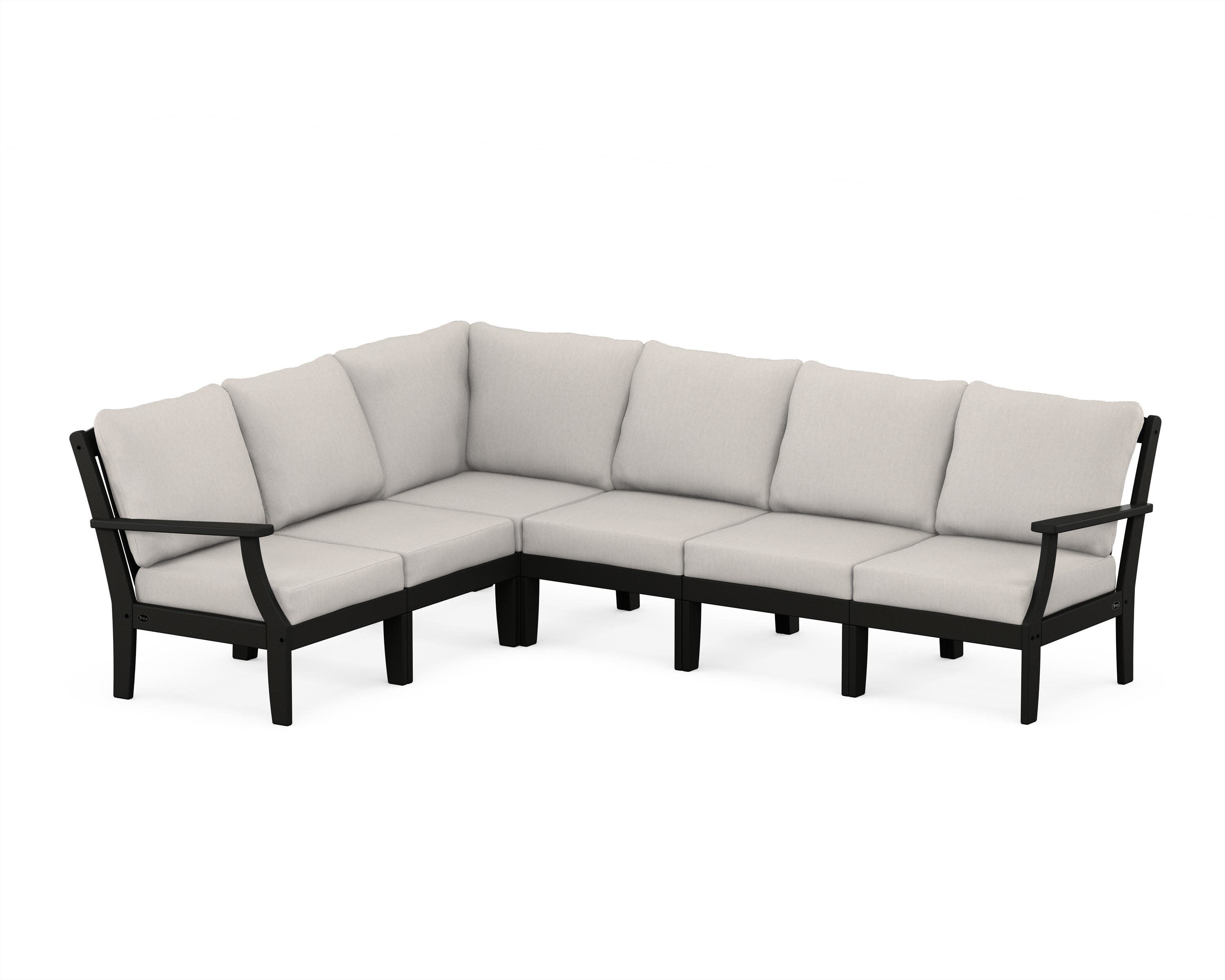 Yacht Club Modular 6-Piece Deep Seating Set in Charcoal Black / Cast Ash
