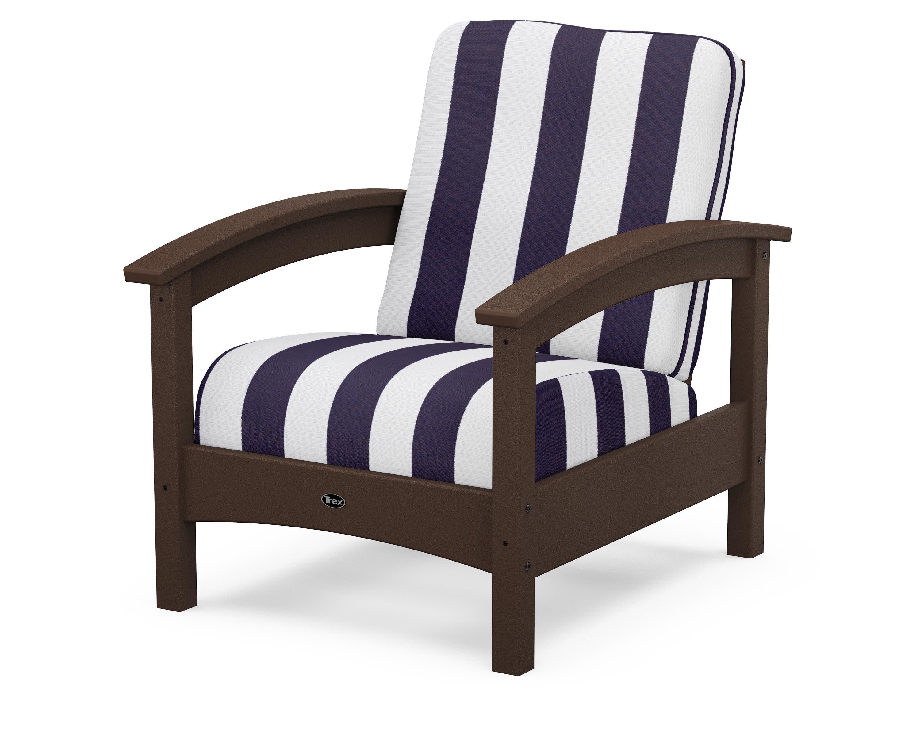 Rockport Club Chair in Vintage Lantern / Cabana Stripe Navy