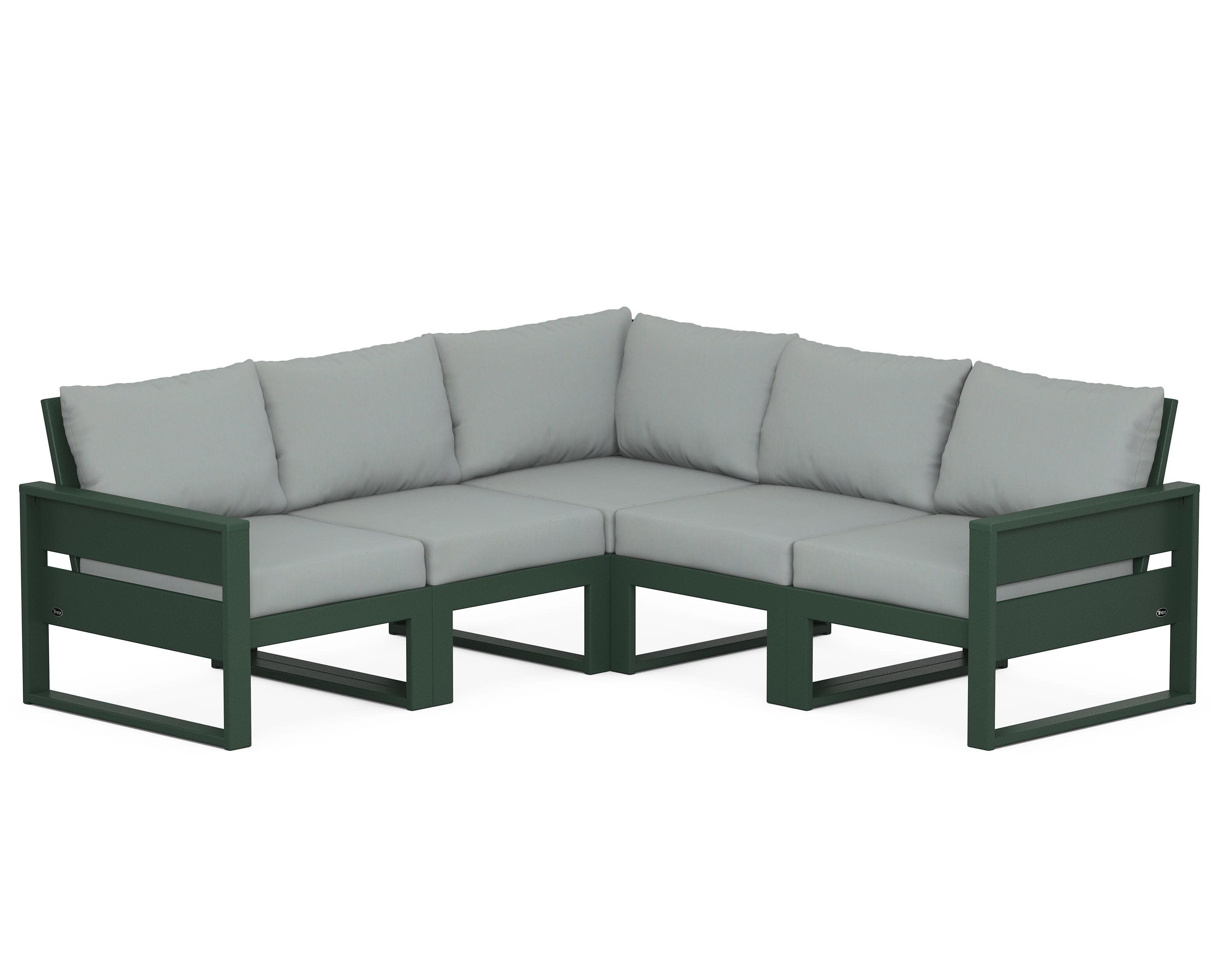 Eastport 5-Piece Sectional in Rainforest Canopy / Spa