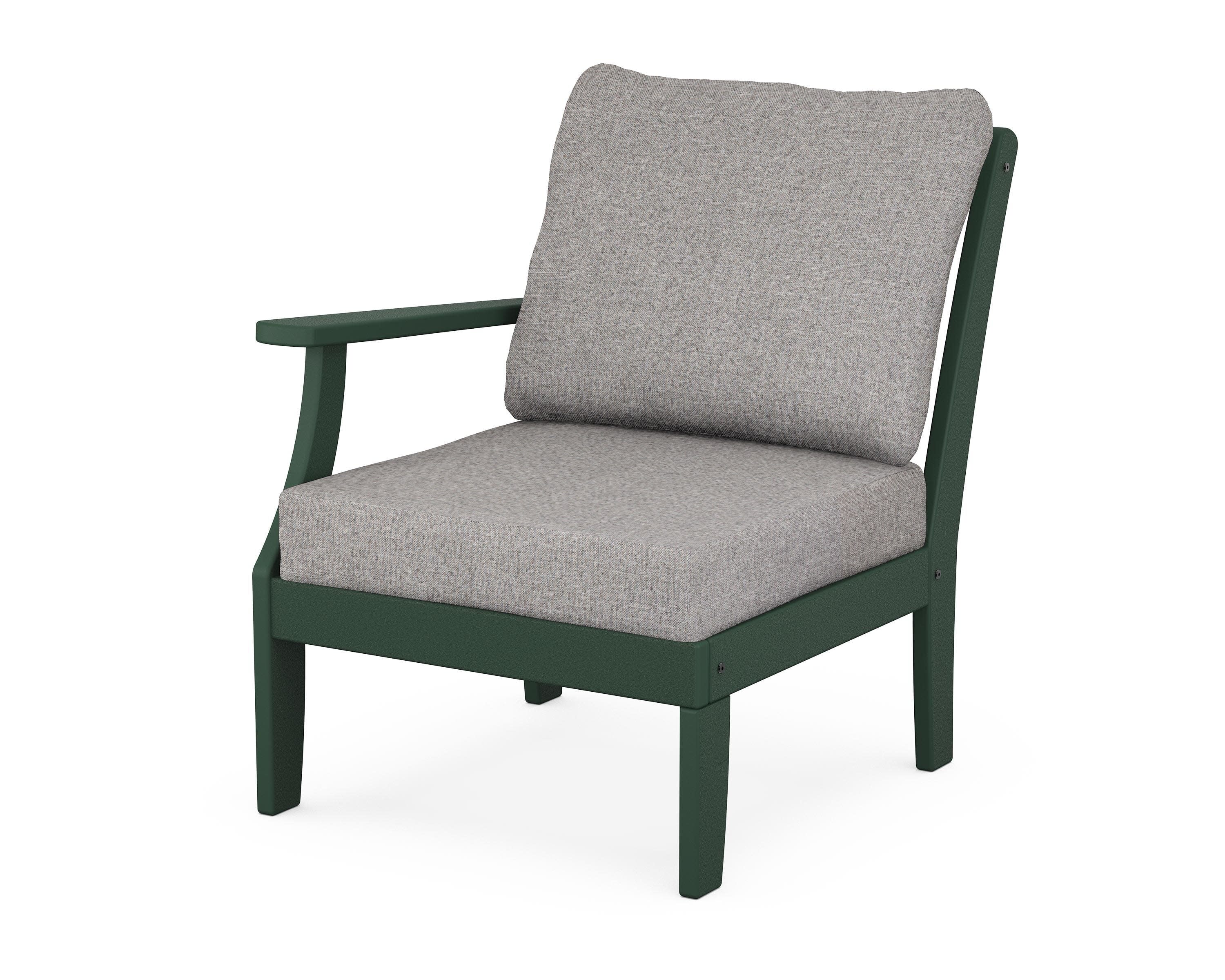 Yacht Club Modular Left Arm Chair in Rainforest Canopy / Grey Mist