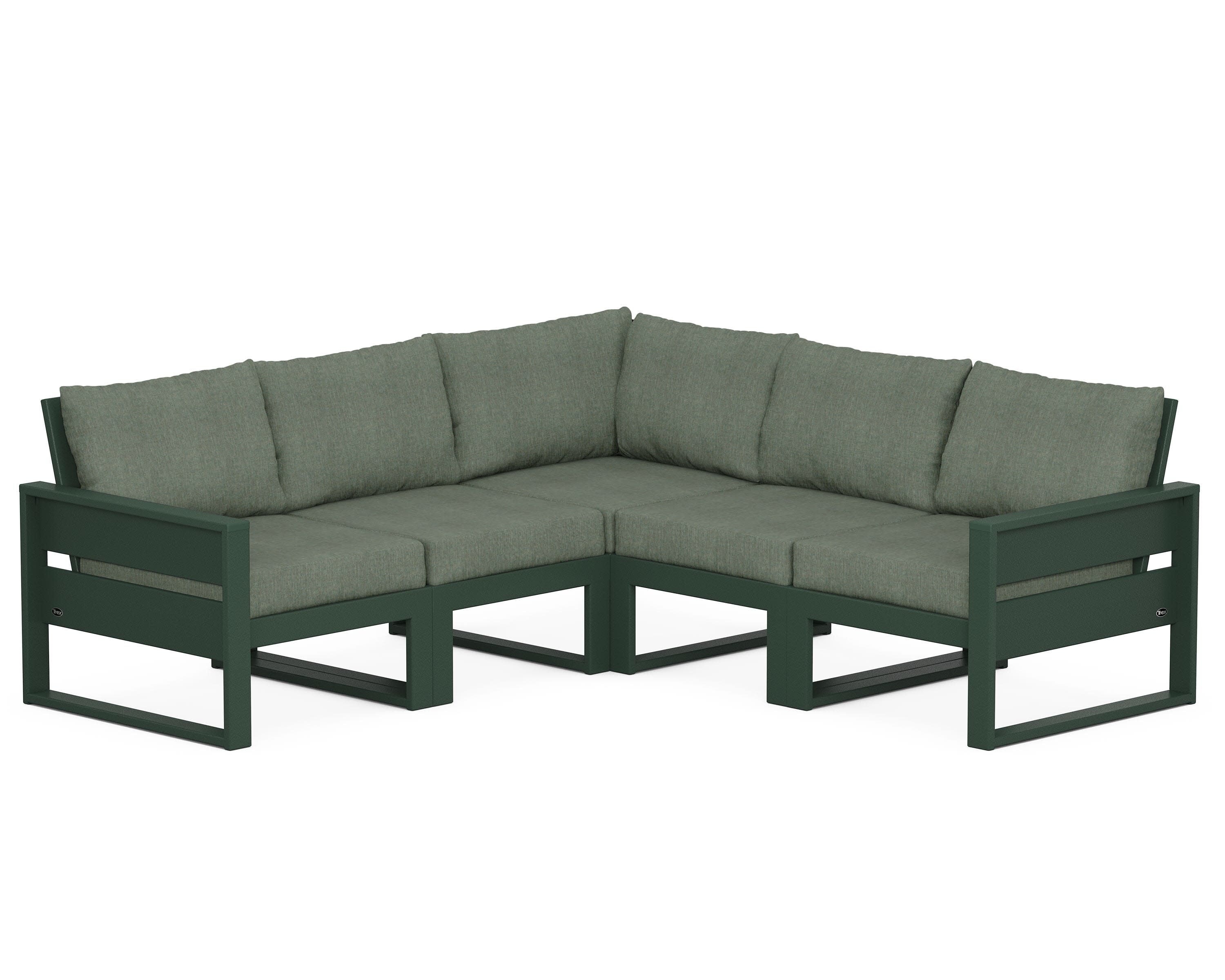 Eastport 5-Piece Sectional in Rainforest Canopy / Cast Sage