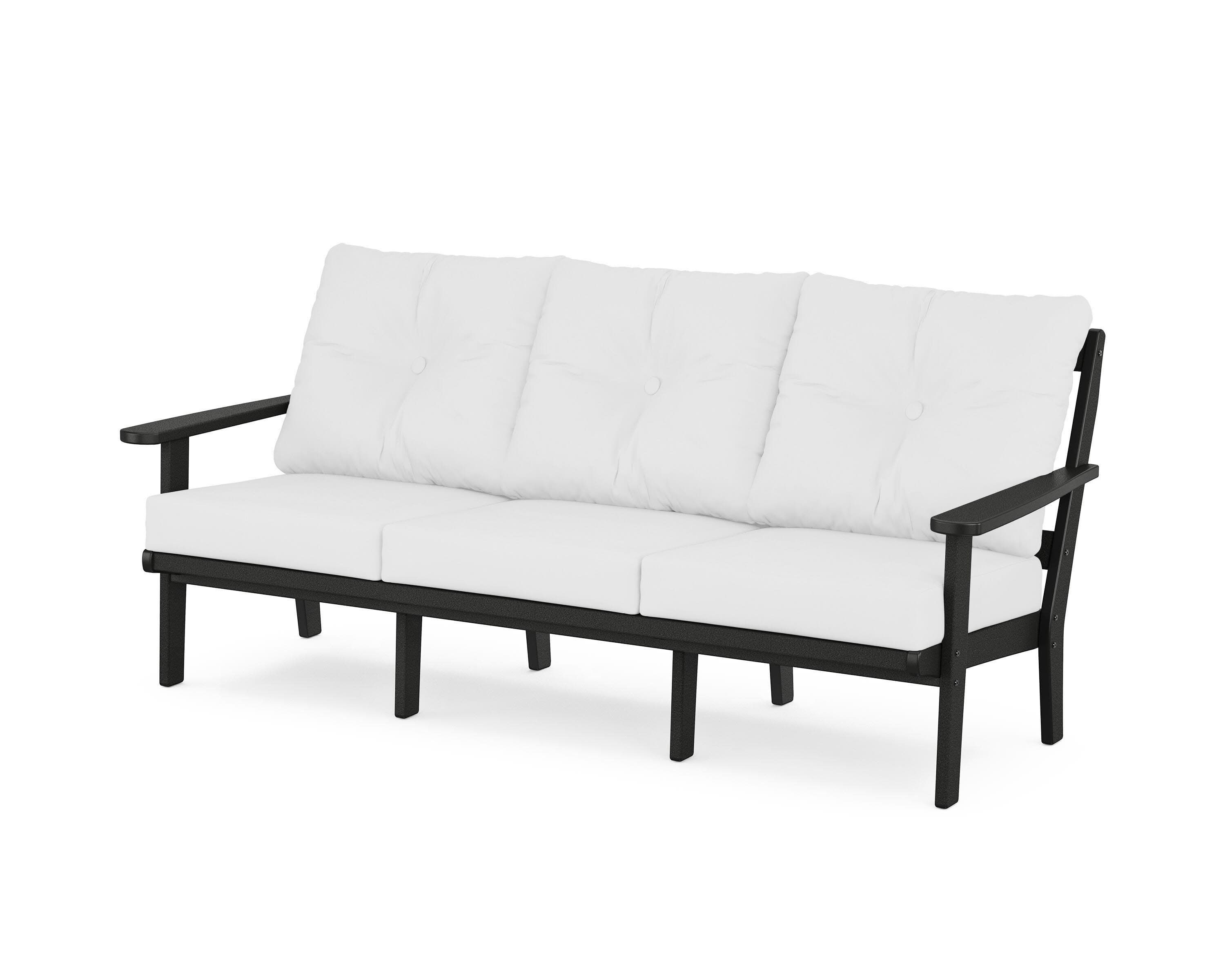 Cape Cod Deep Seating Sofa in Charcoal Black / Natural