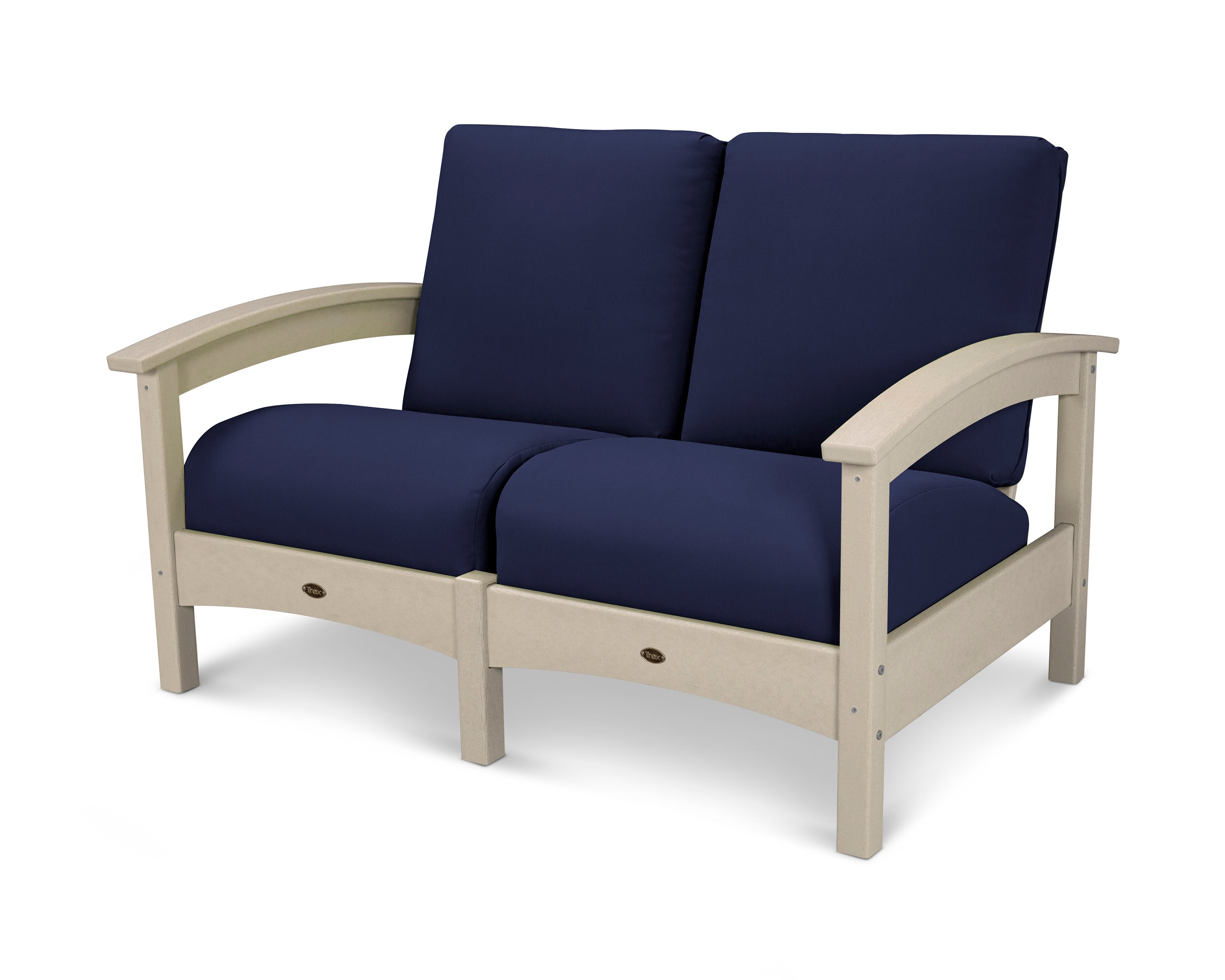 Rockport Club Loveseat in Sand Castle / Navy