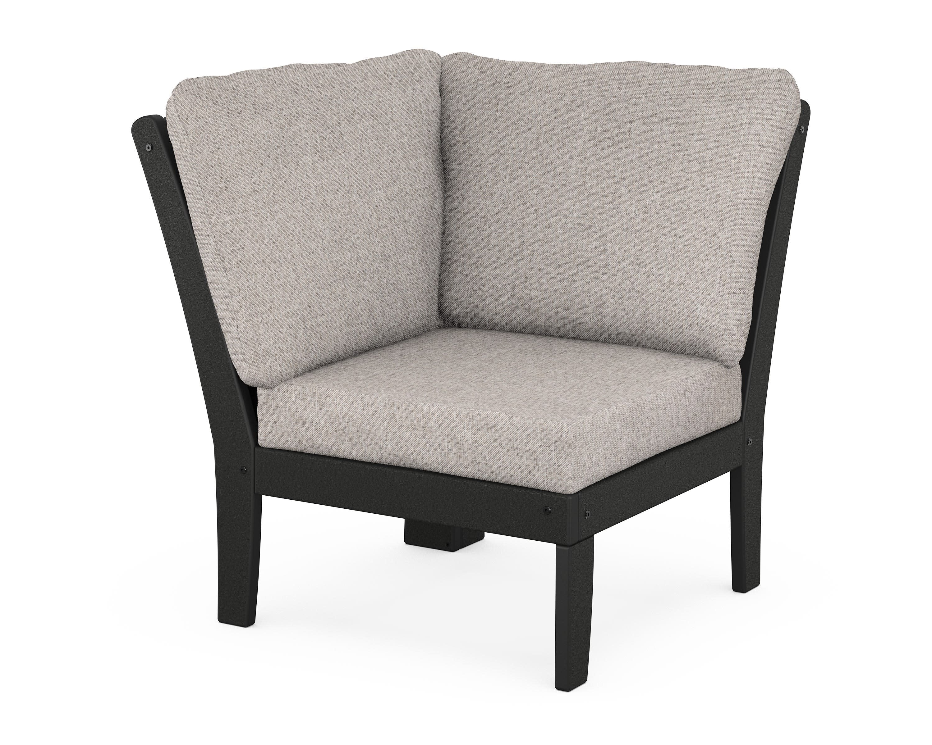 Yacht Club Modular Corner Chair in Charcoal Black / Weathered Tweed