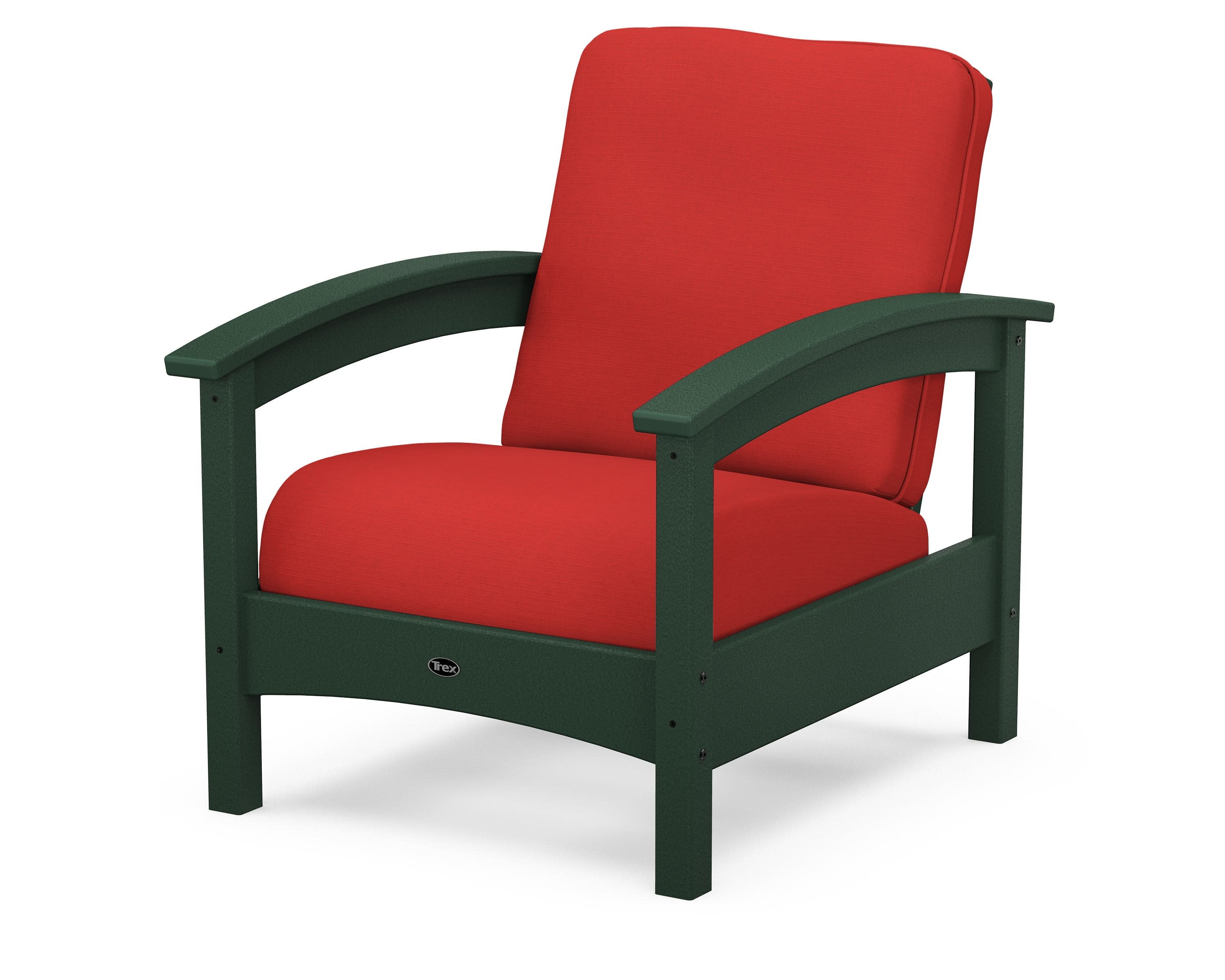 Rockport Club Chair in Rainforest Canopy / Crimson Linen