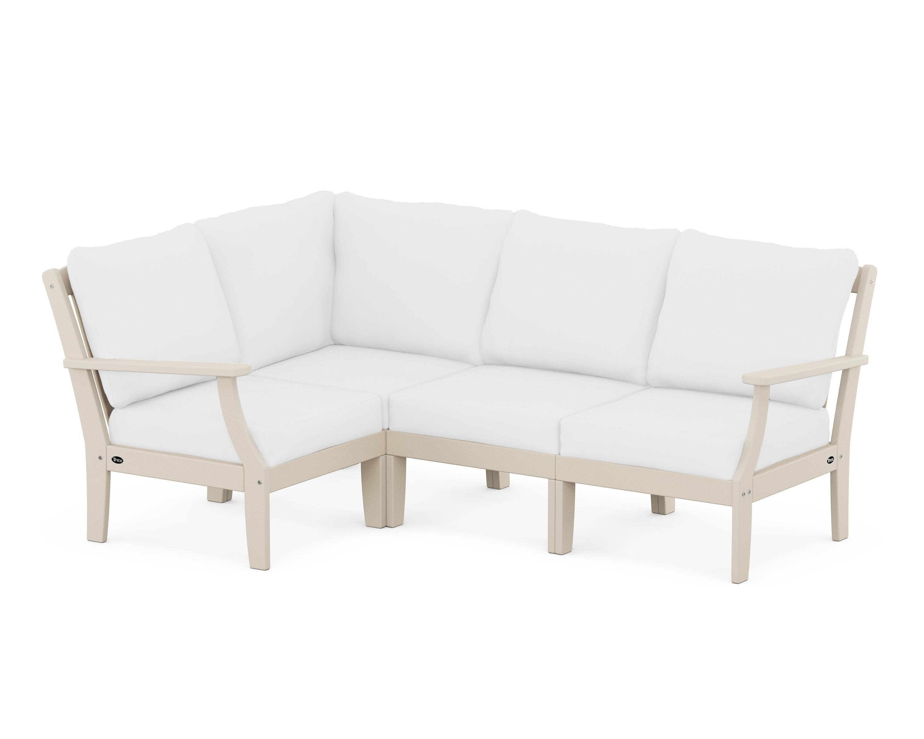 Yacht Club Modular 4-Piece Deep Seating Set in Sand Castle / Natural