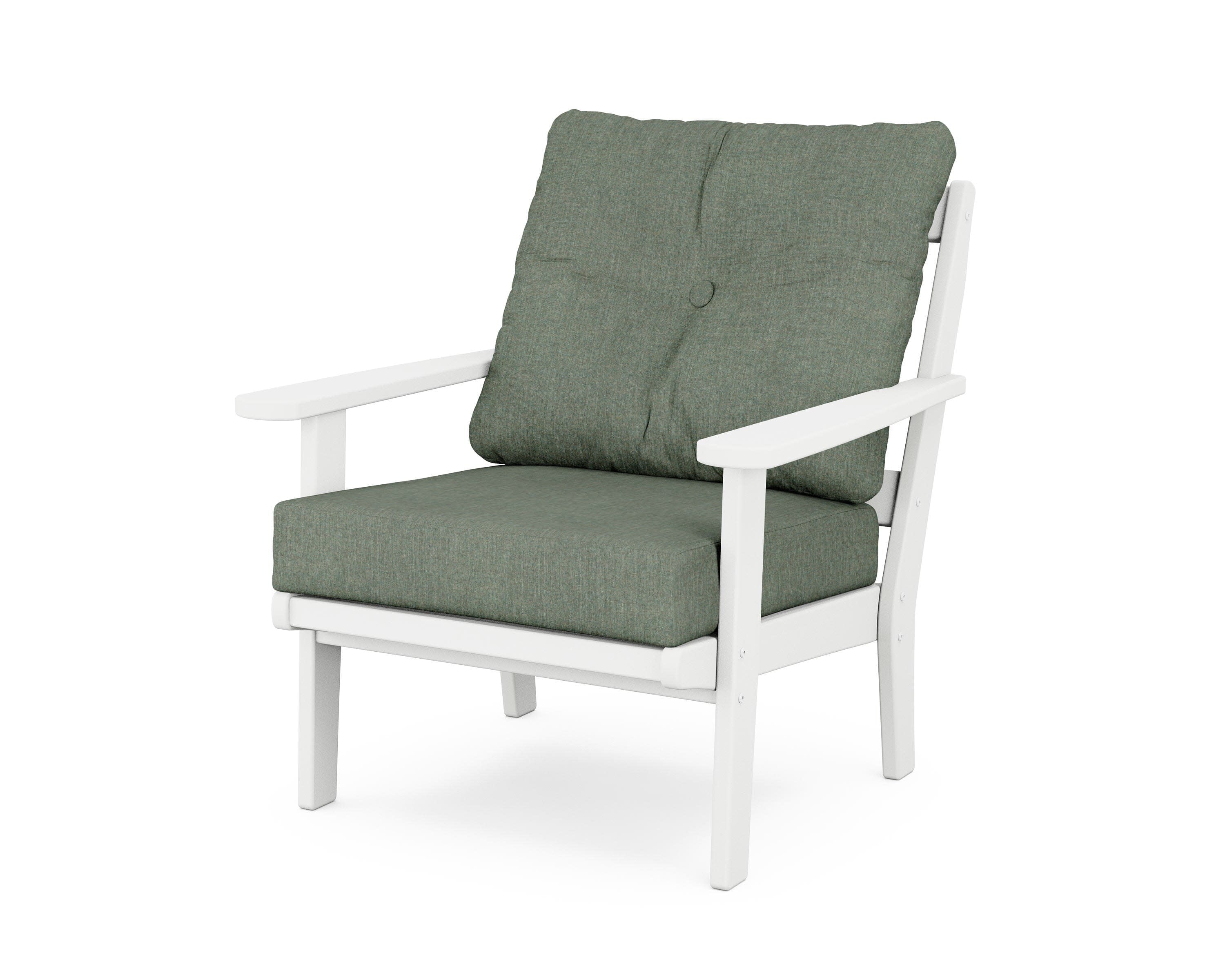 Cape Cod Deep Seating Chair in Classic White / Cast Sage