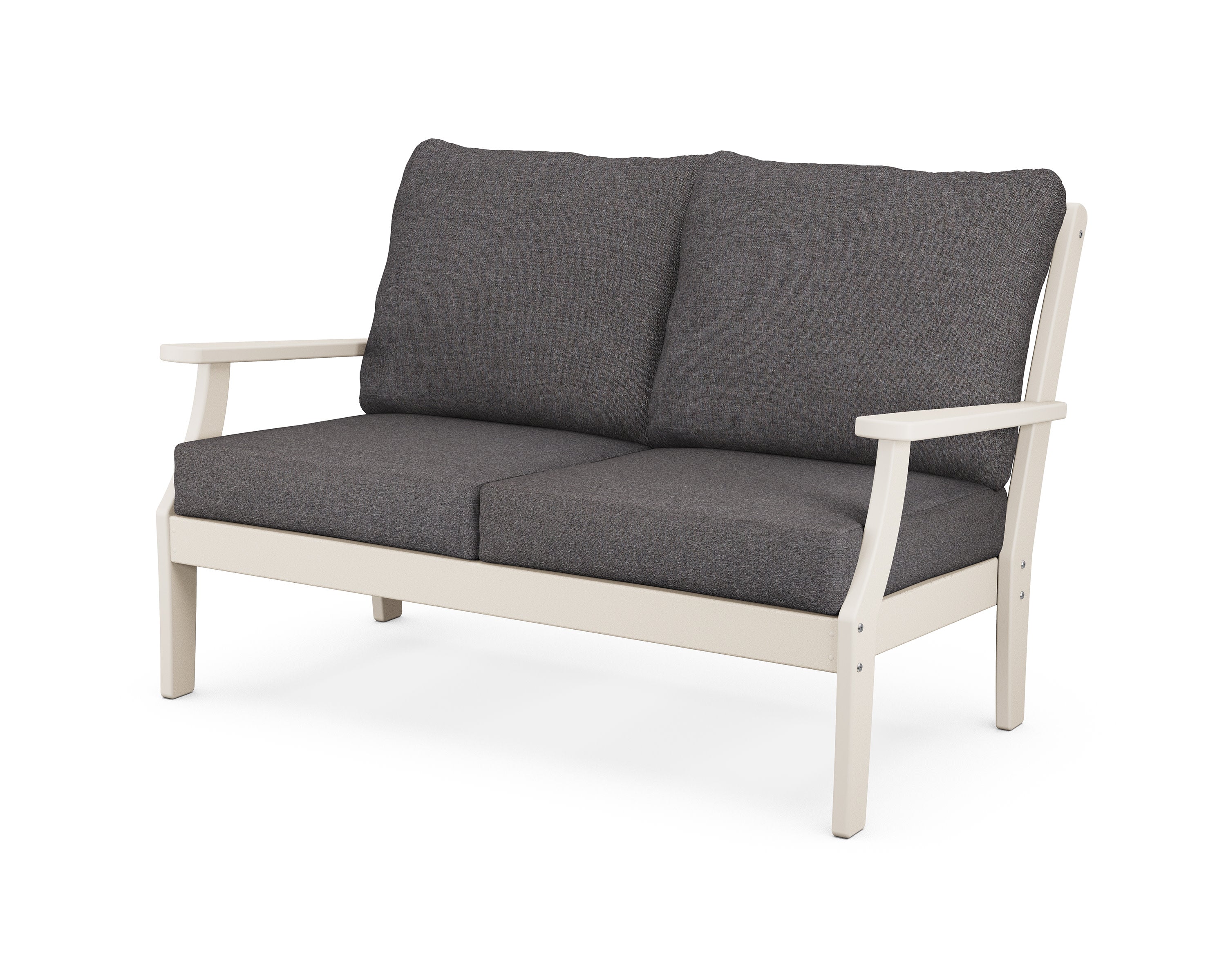 Yacht Club Deep Seating Loveseat in Sand Castle / Ash Charcoal