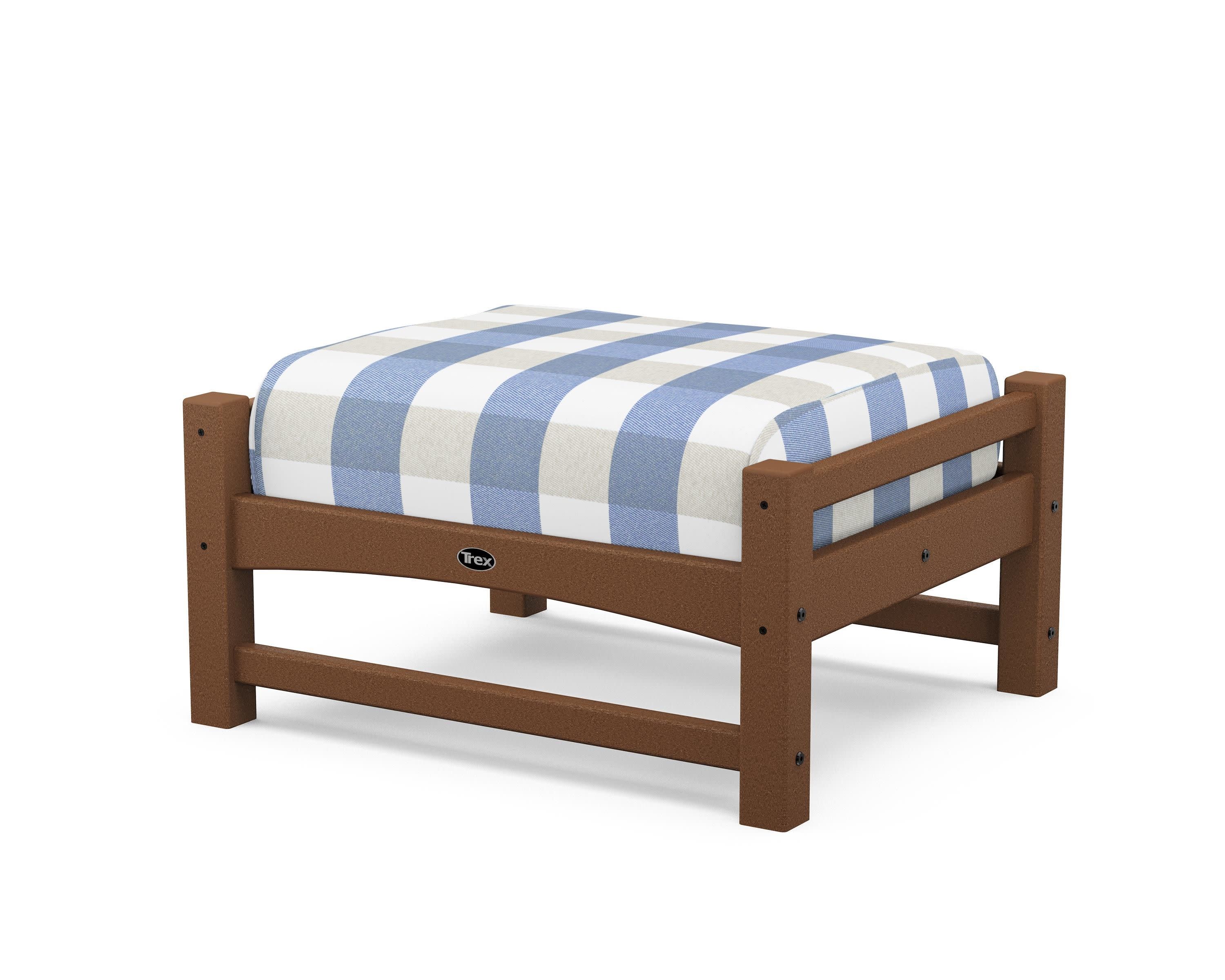 Rockport Club Ottoman in Tree House / Buffalo Plaid Sky Blue