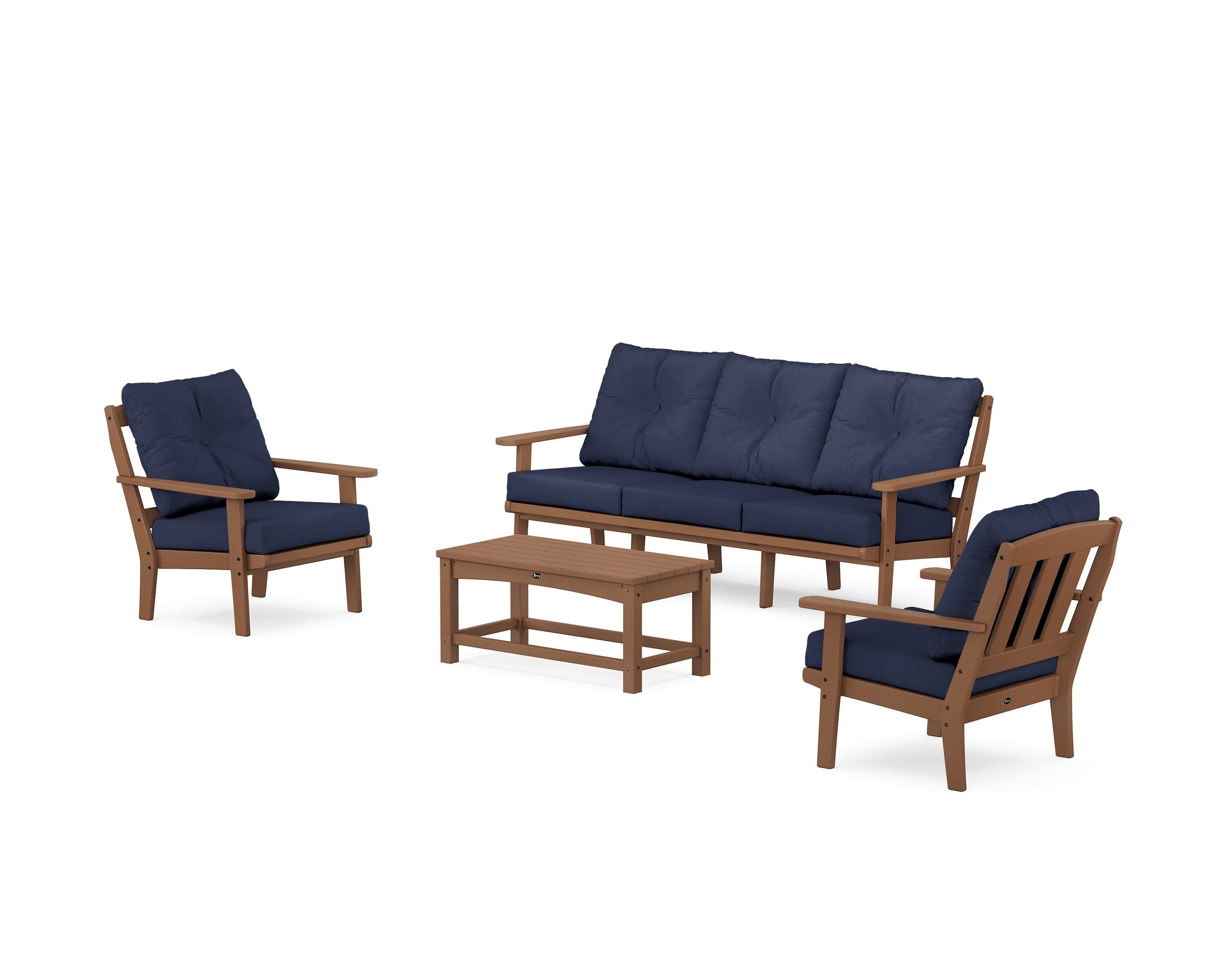 Cape Cod 4-Piece Deep Seating Set with Sofa in Tree House / Spectrum Indigo