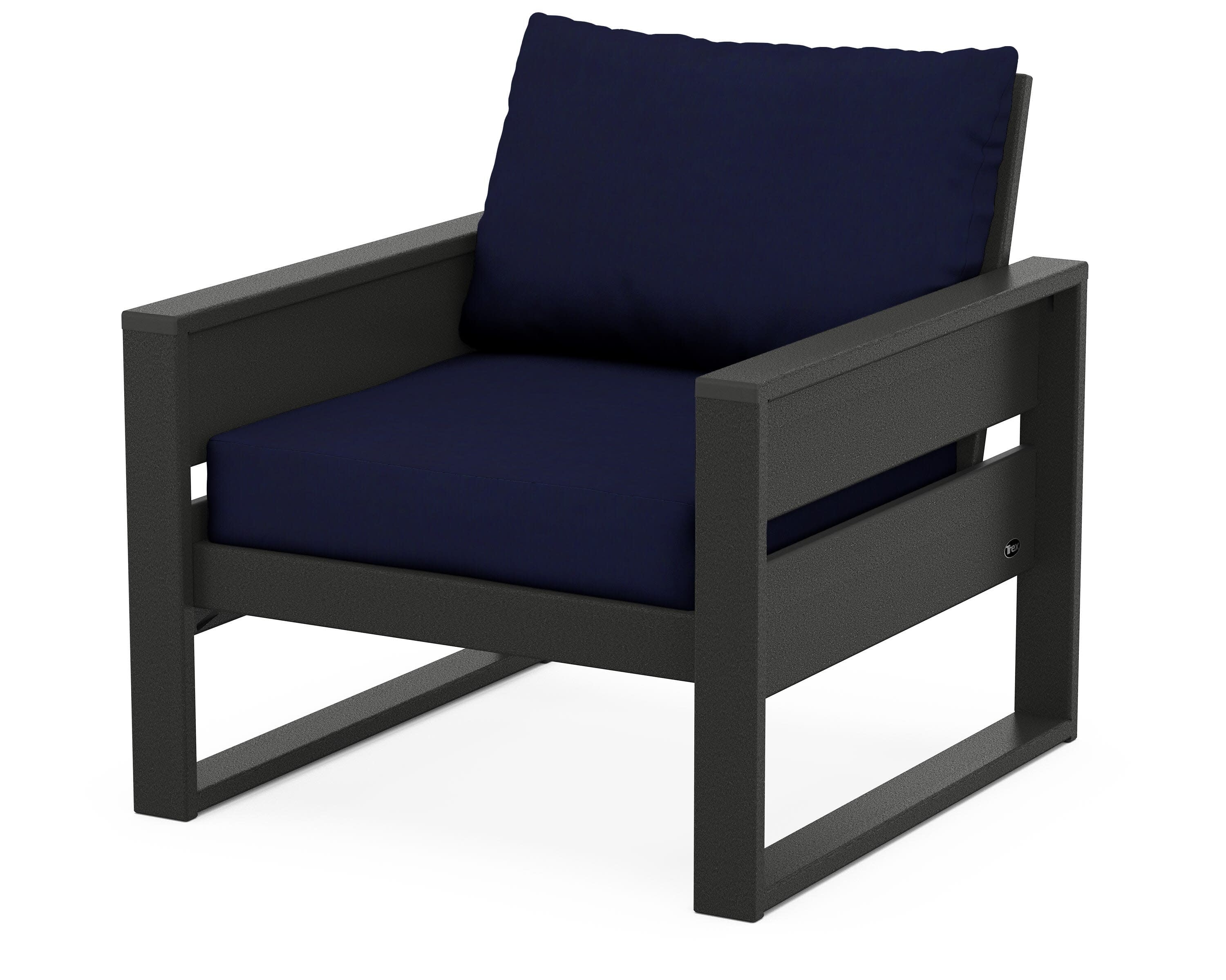 Eastport Club Chair in Charcoal Black / Navy