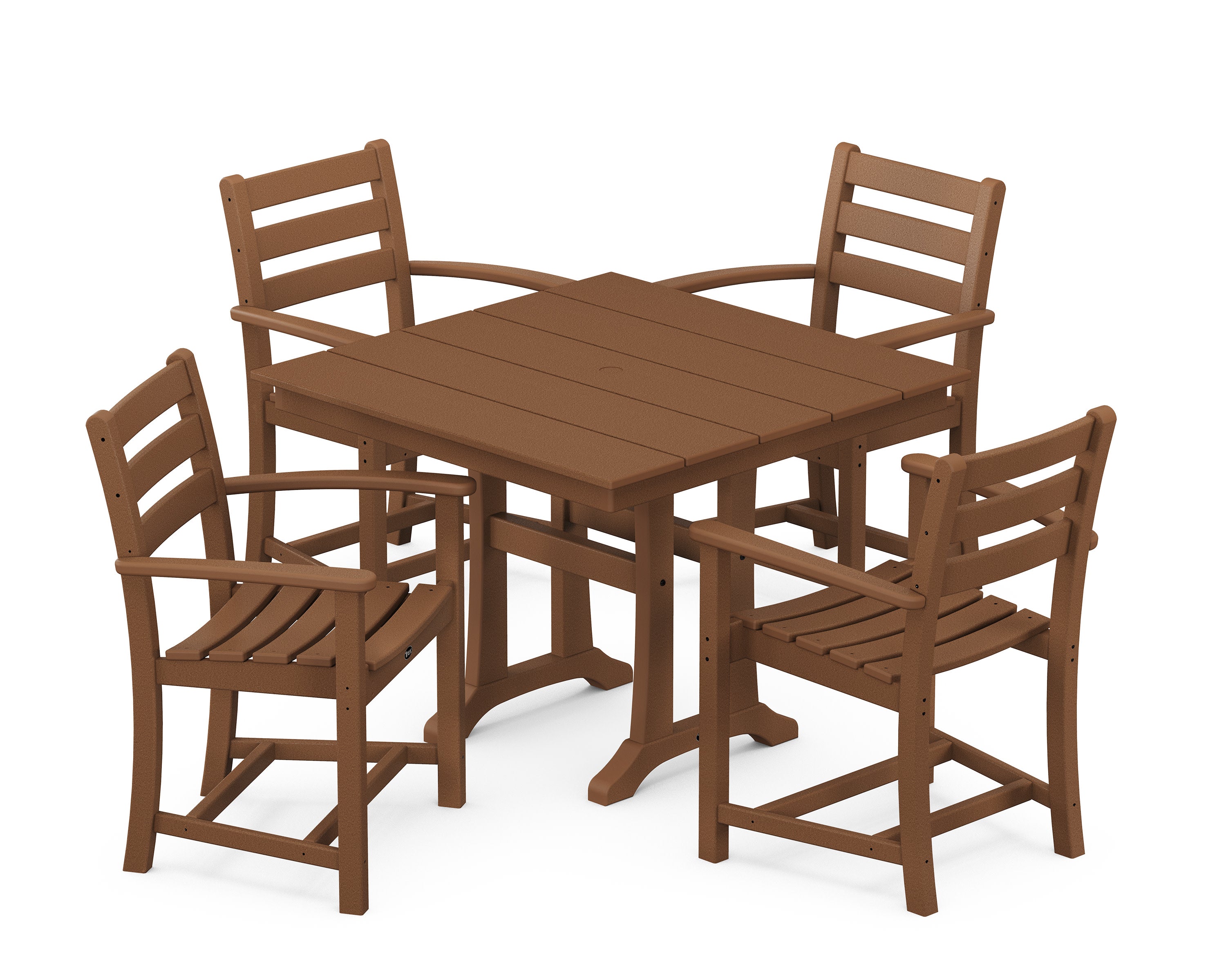 Monterey Bay 5-Piece Farmhouse Trestle Arm Chair Dining Set in Tree House