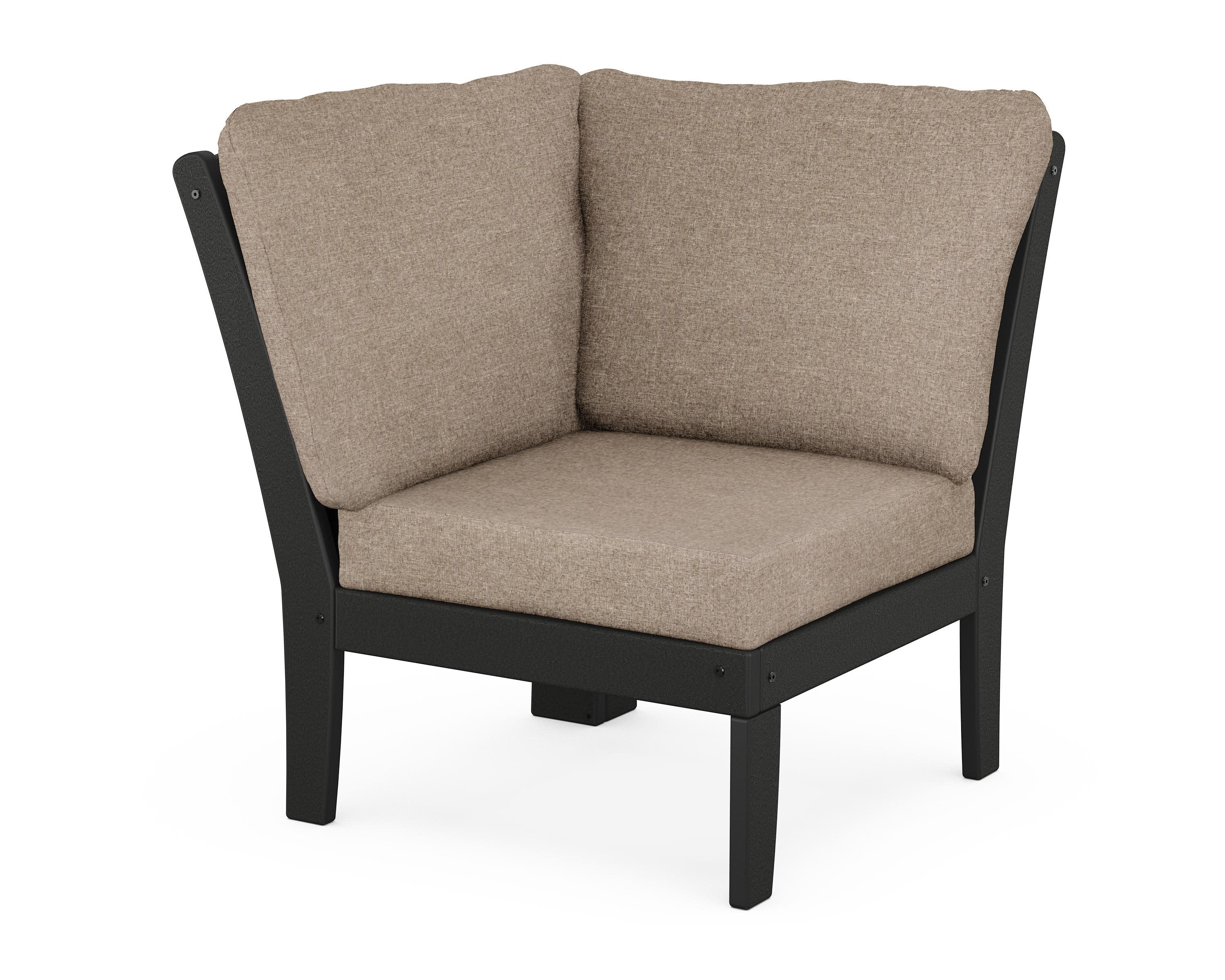 Yacht Club Modular Corner Chair in Charcoal Black / Spiced Burlap
