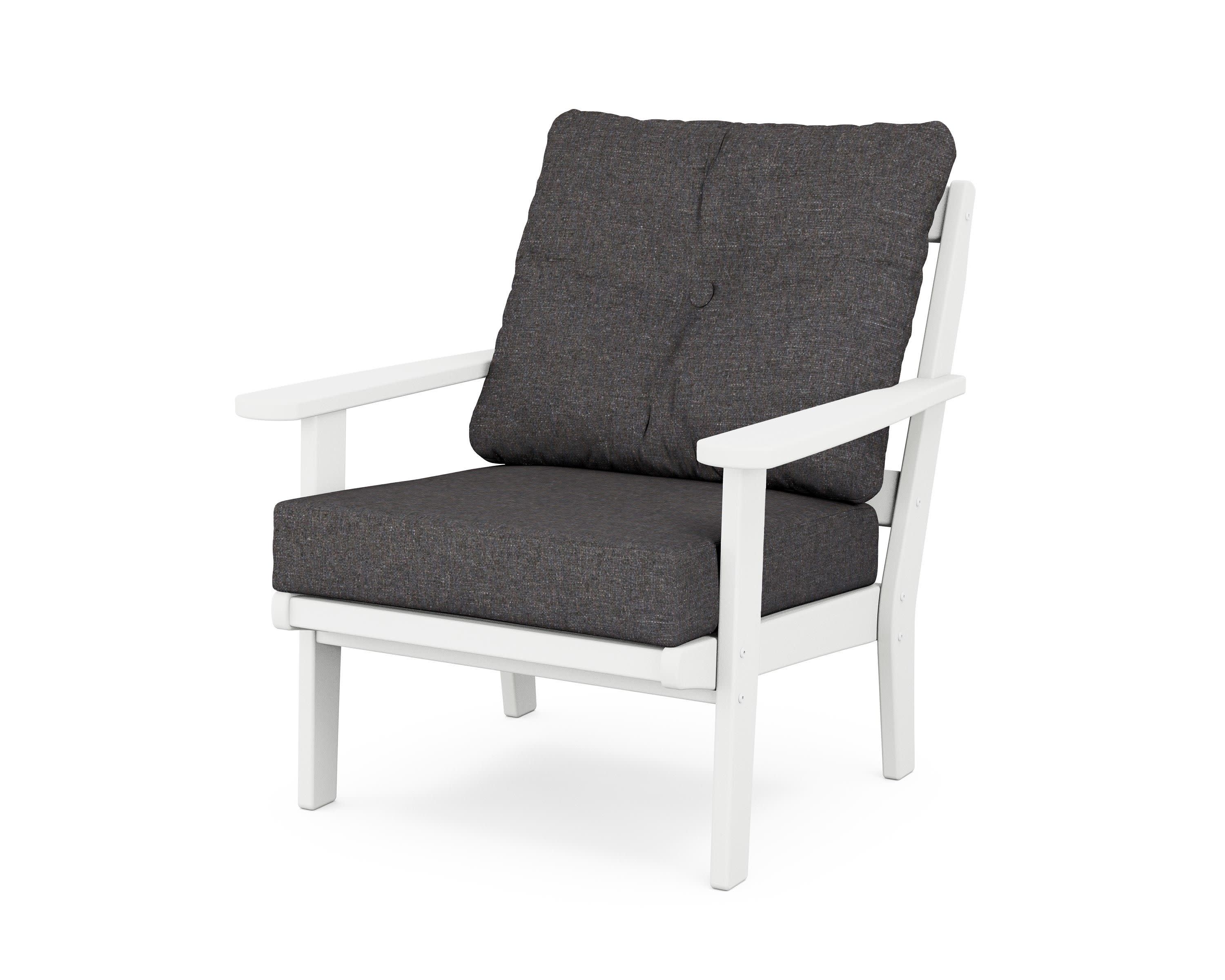 Cape Cod Deep Seating Chair in Classic White / Ash Charcoal