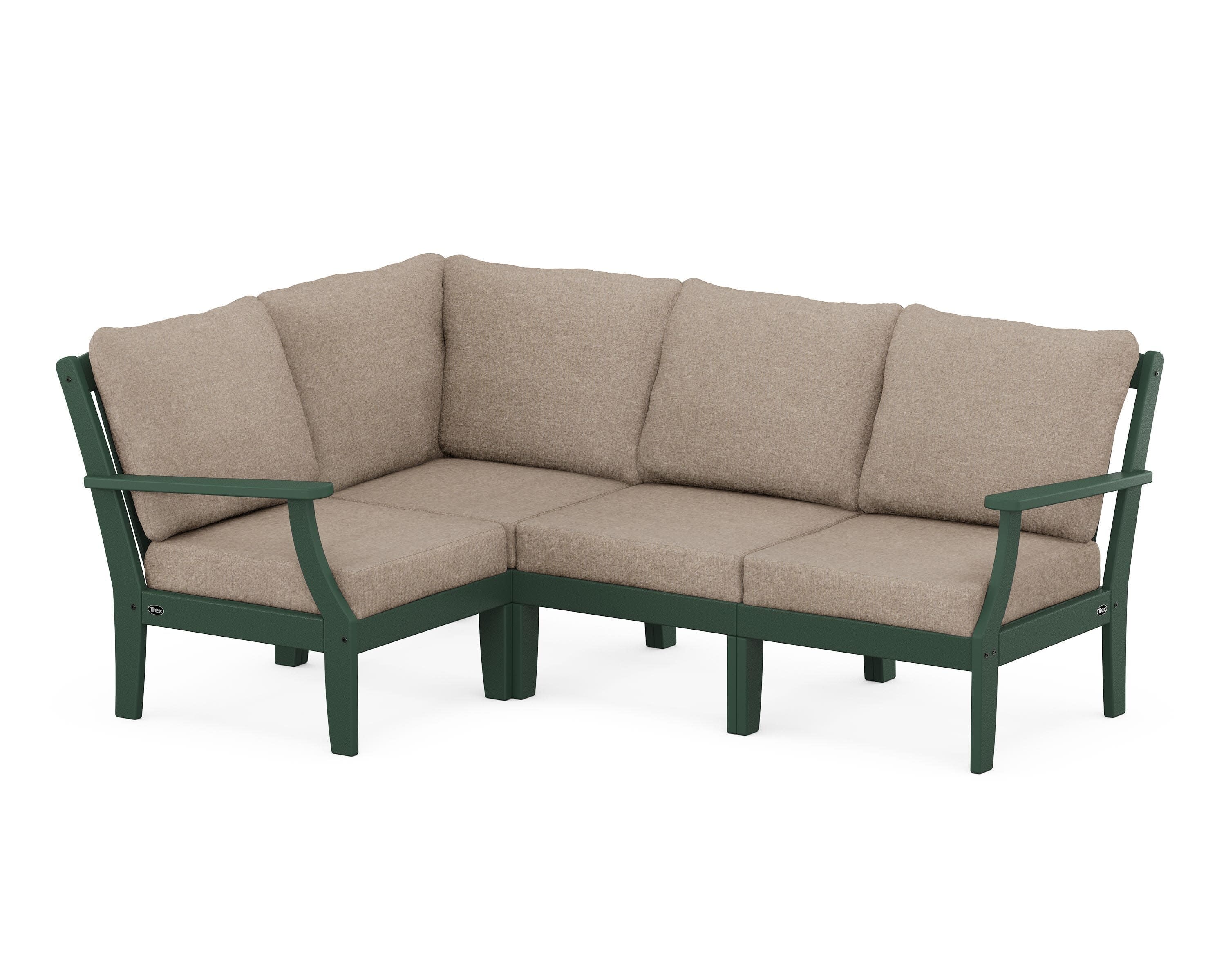 Yacht Club Modular 4-Piece Deep Seating Set in Rainforest Canopy / Spiced Burlap