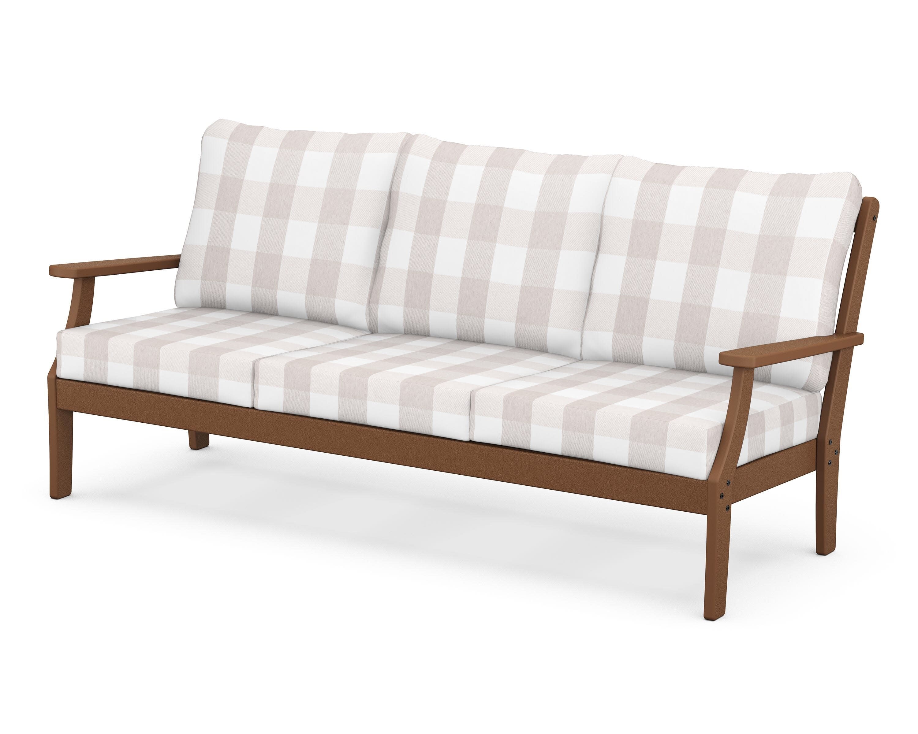 Yacht Club Deep Seating Sofa in Tree House / Buffalo Plaid Dune Burlap