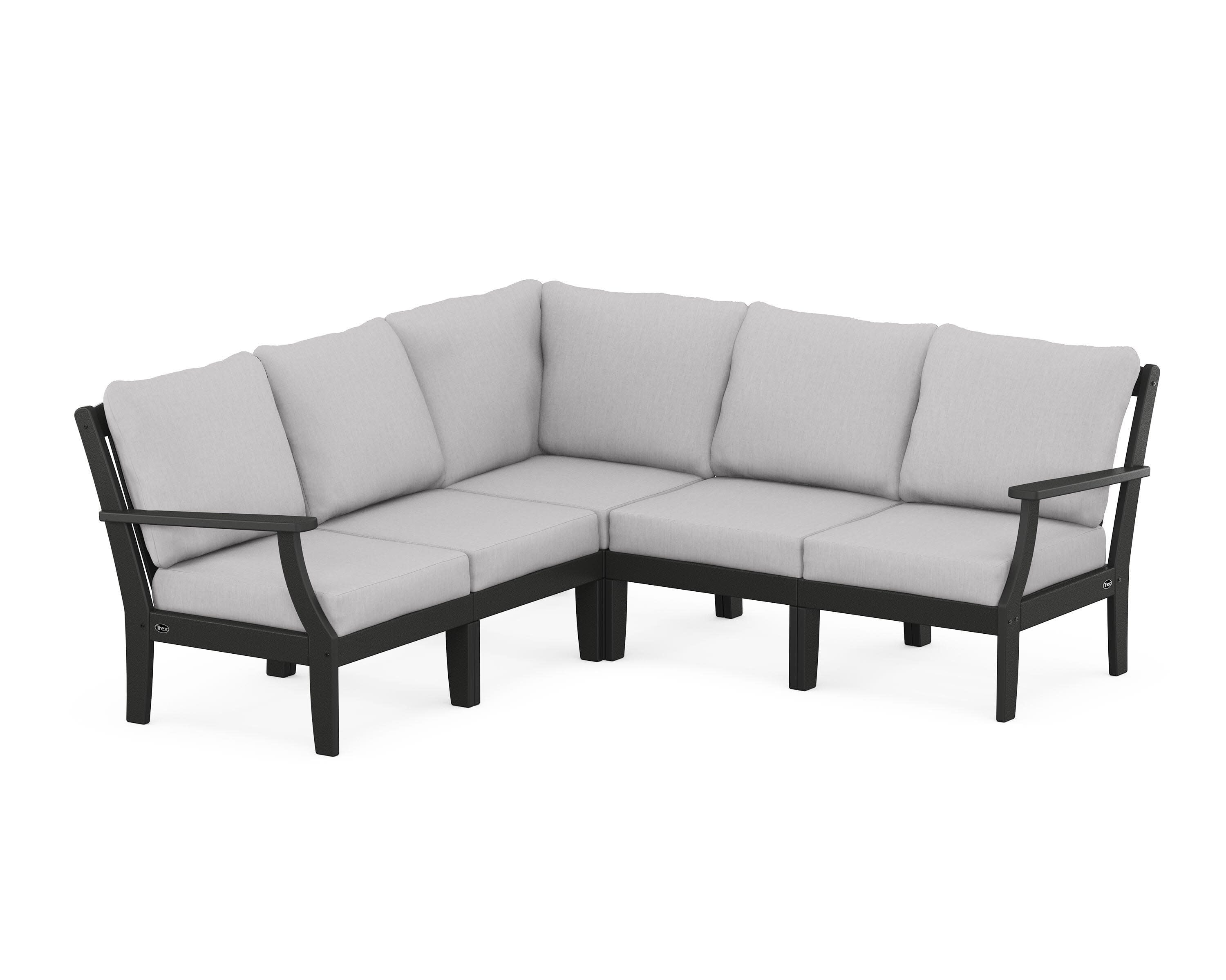 Yacht Club Modular 5-Piece Deep Seating Set in Charcoal Black / Granite