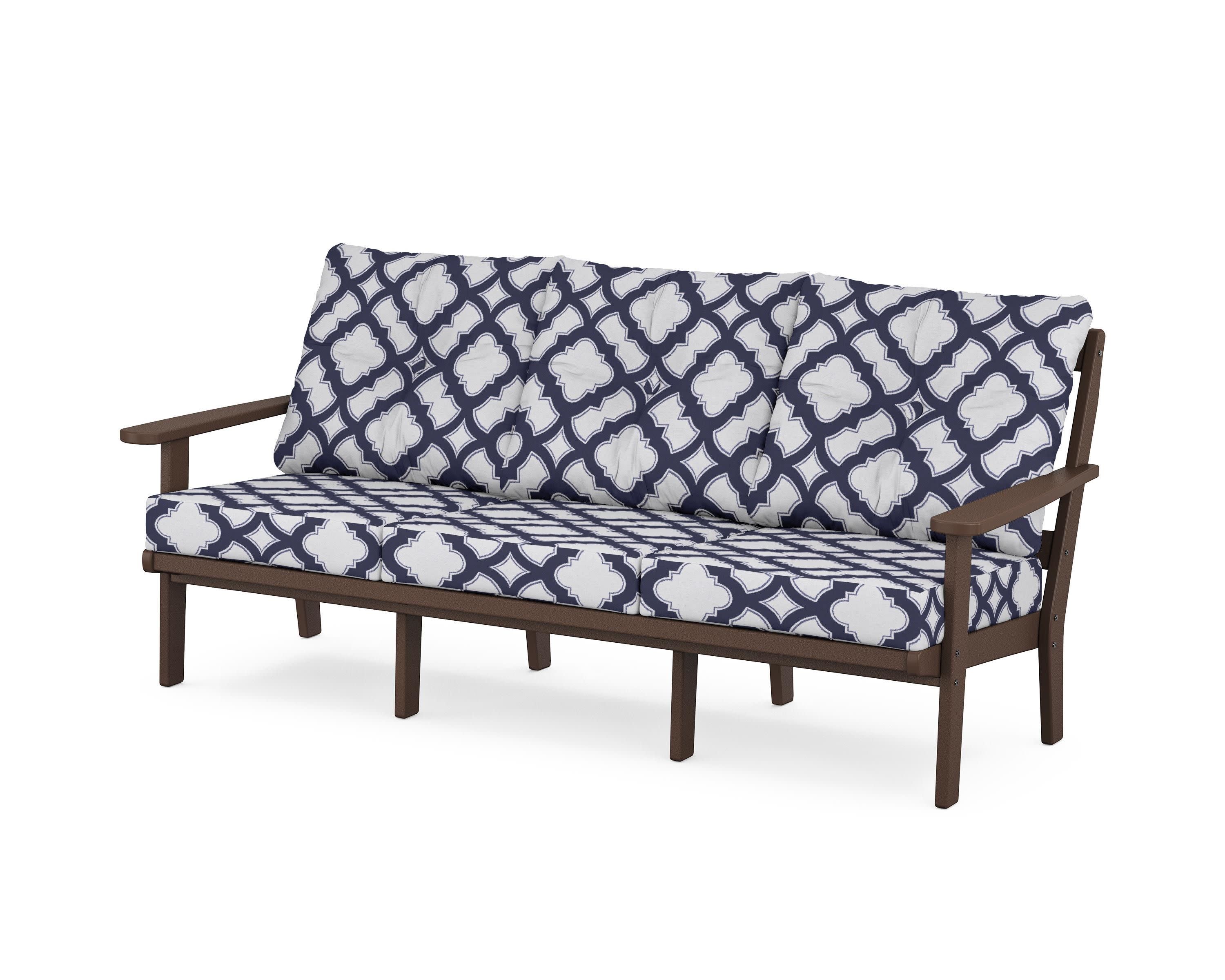 Cape Cod Deep Seating Sofa in Vintage Lantern / Trellis Navy