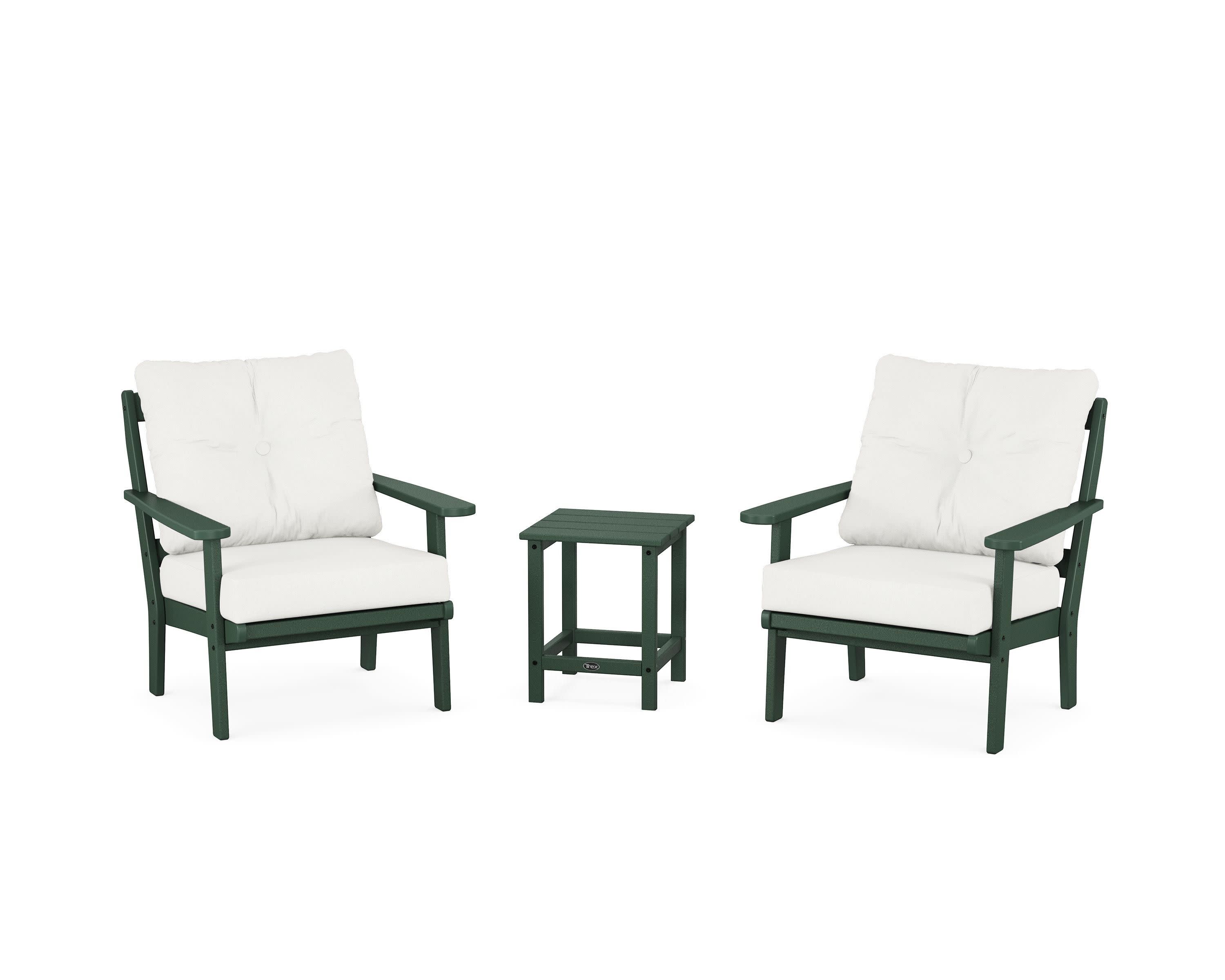 Cape Cod 3-Piece Deep Seating Set in Rainforest Canopy / Natural Linen