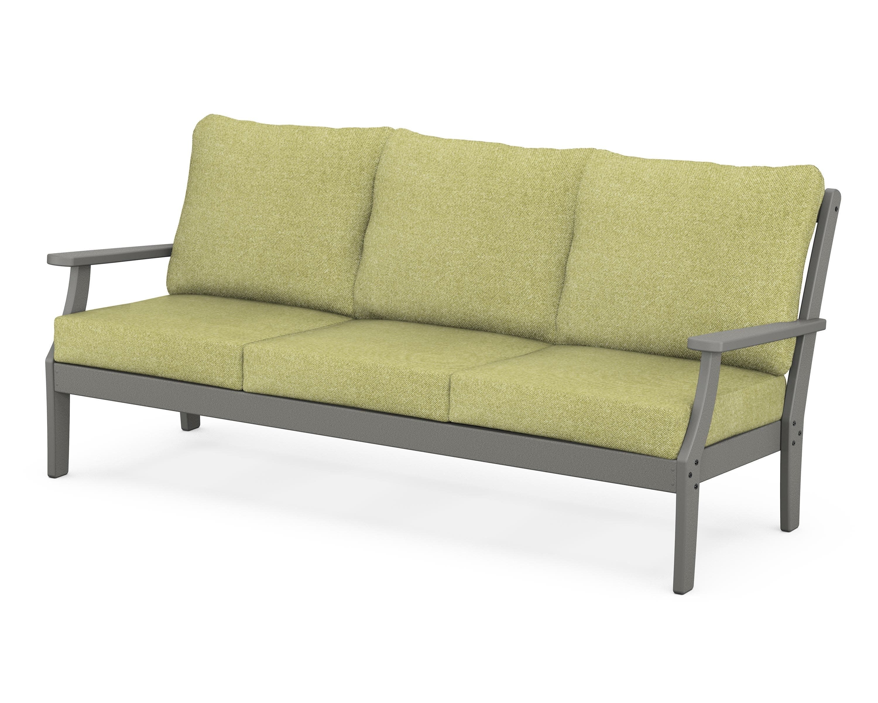 Yacht Club Deep Seating Sofa in Stepping Stone / Chartreuse Boucle