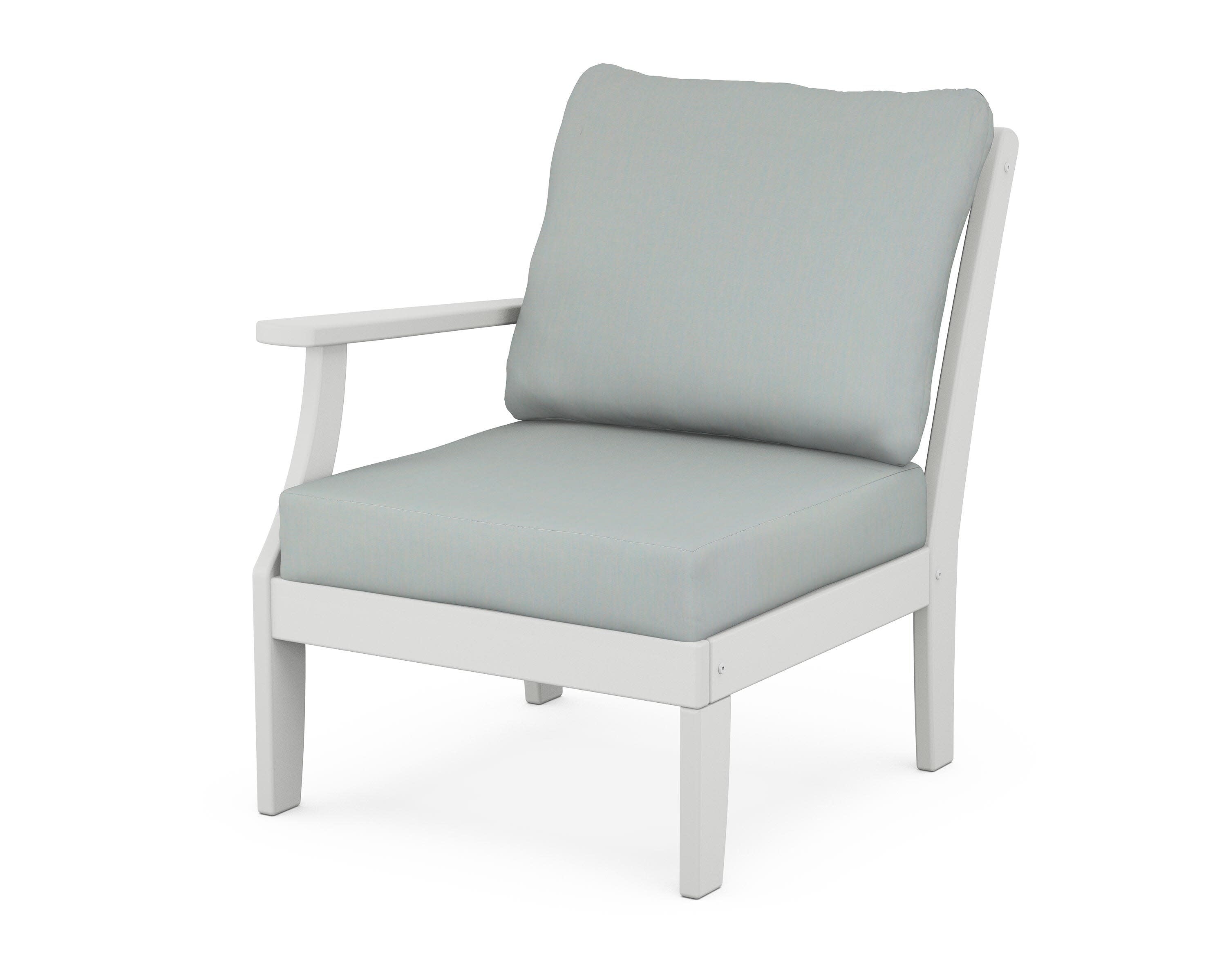 Yacht Club Modular Left Arm Chair in Classic White / Spa