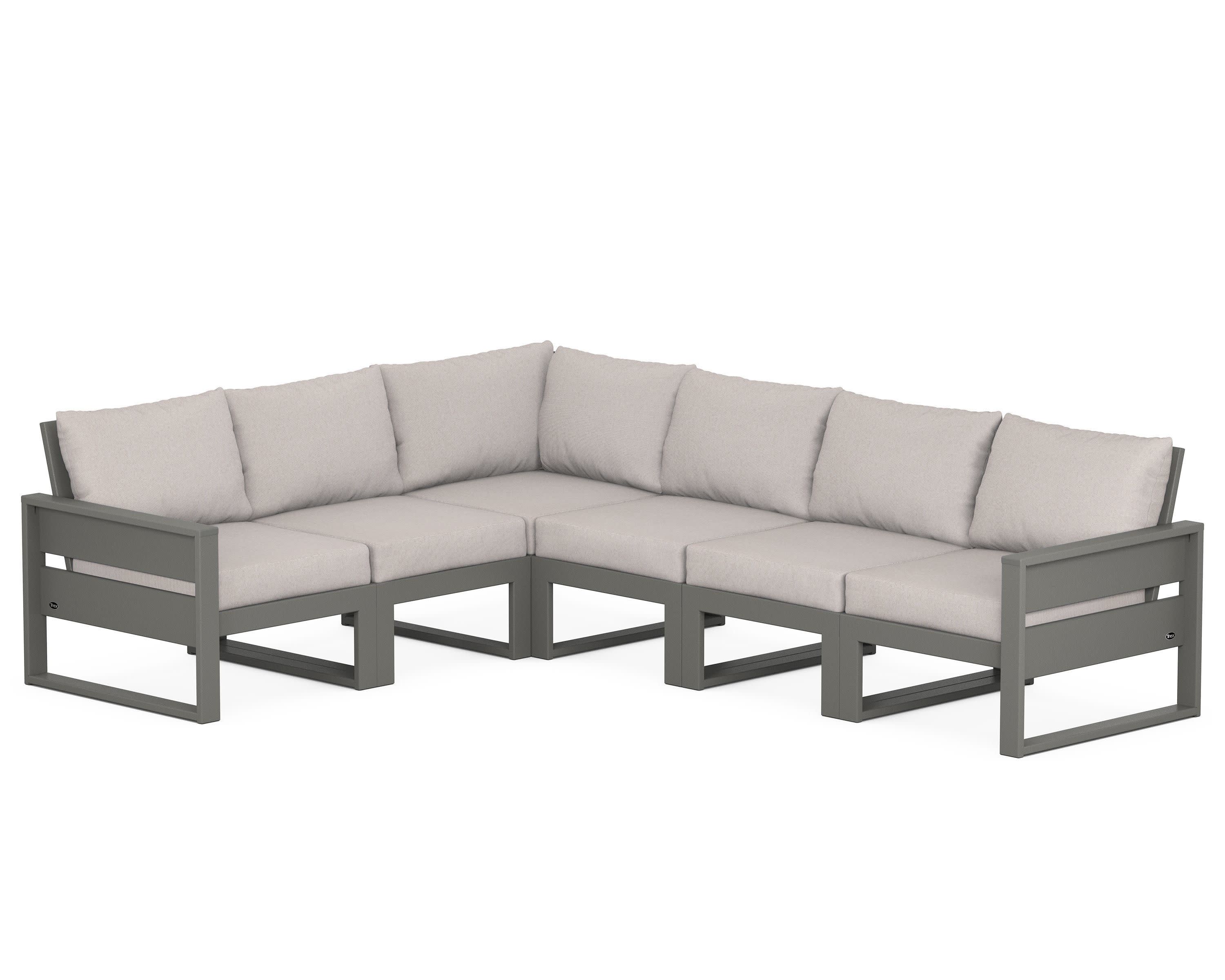 Eastport 6-Piece Sectional in Stepping Stone / Dune Burlap