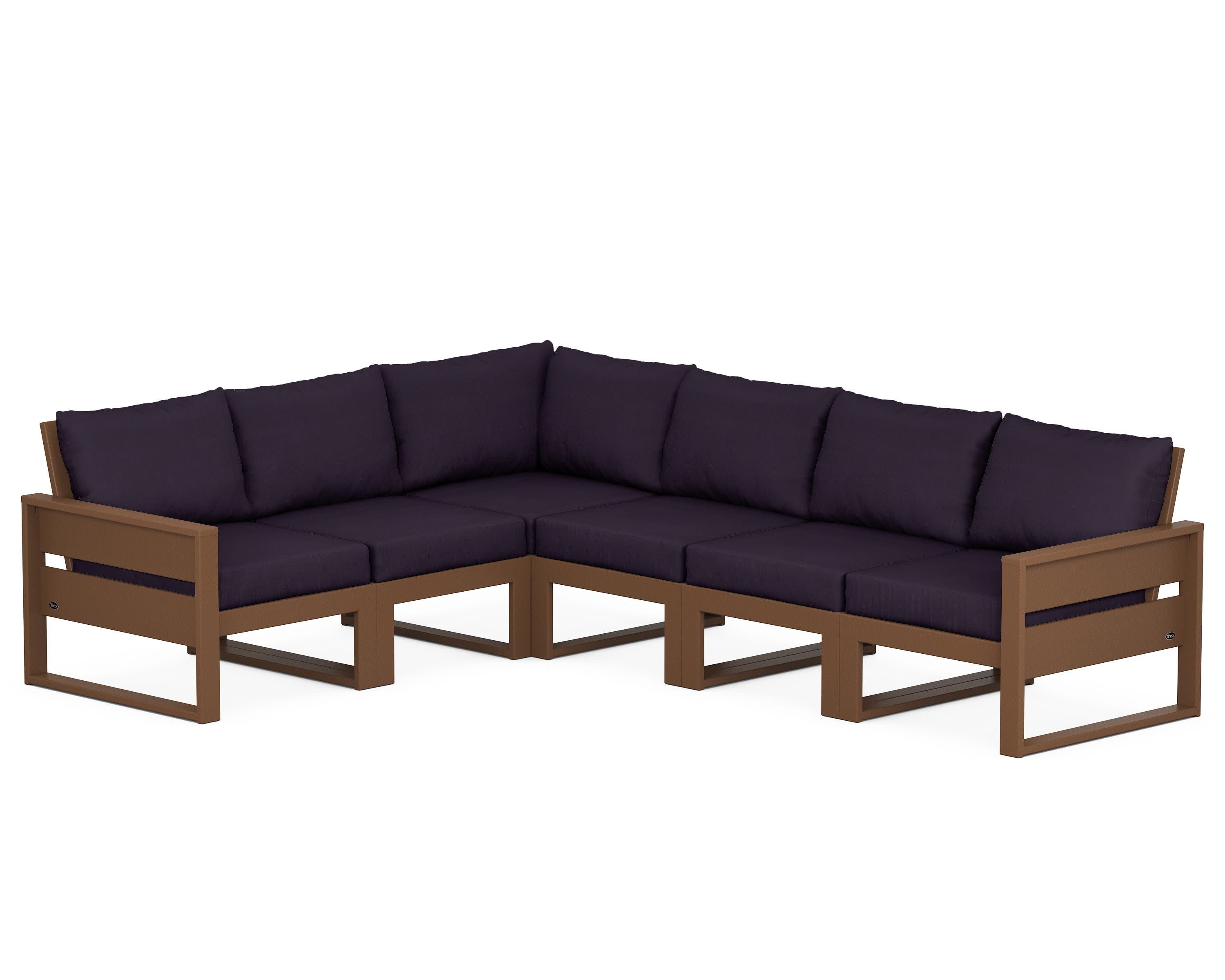 Eastport 6-Piece Sectional in Tree House / Navy Linen