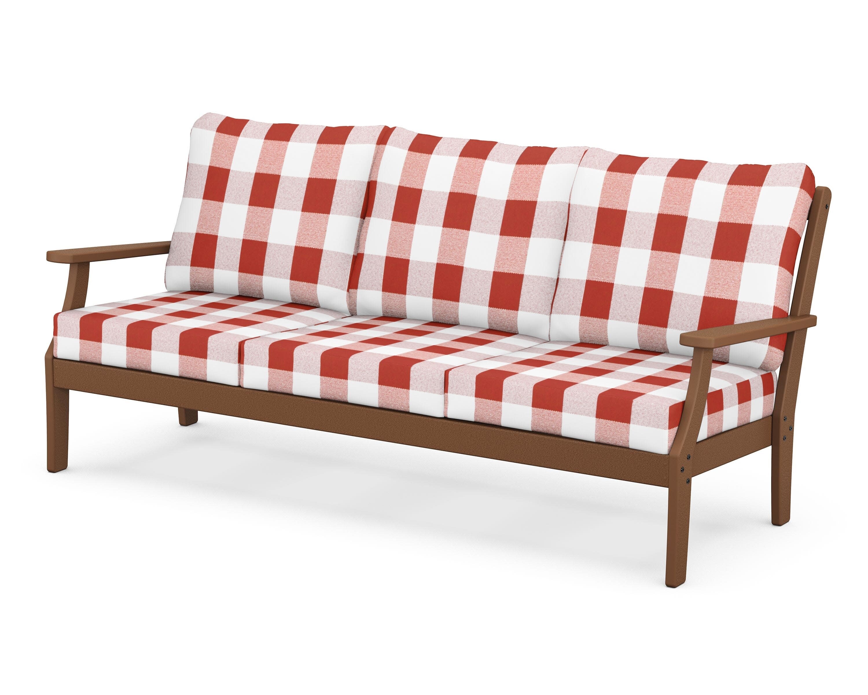 Yacht Club Deep Seating Sofa in Tree House / Buffalo Plaid Crimson