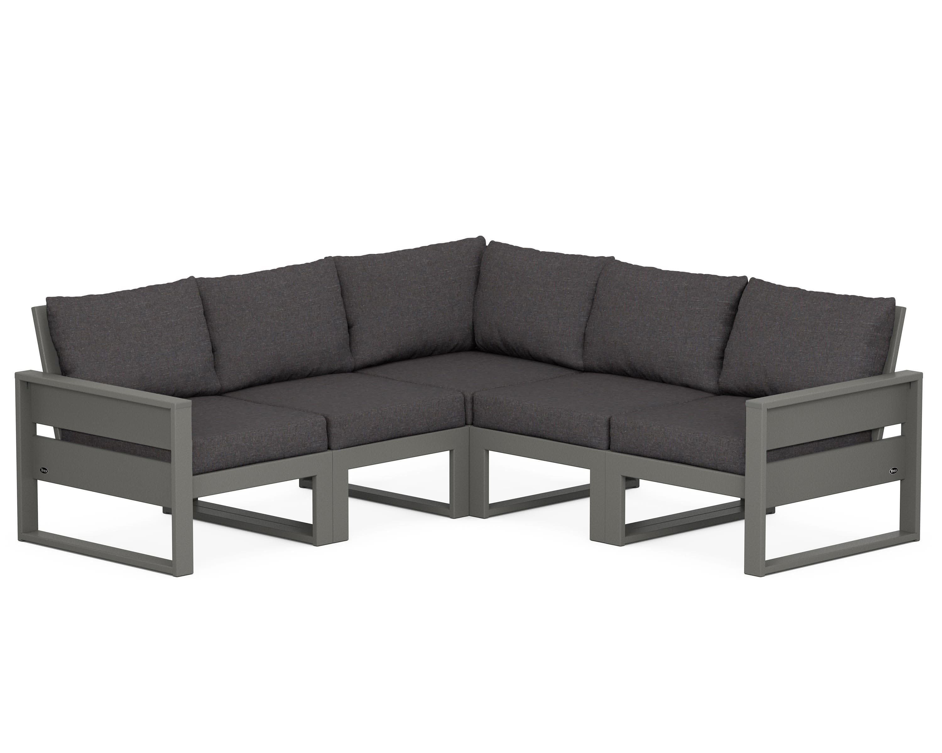 Eastport 5-Piece Sectional in Stepping Stone / Ash Charcoal