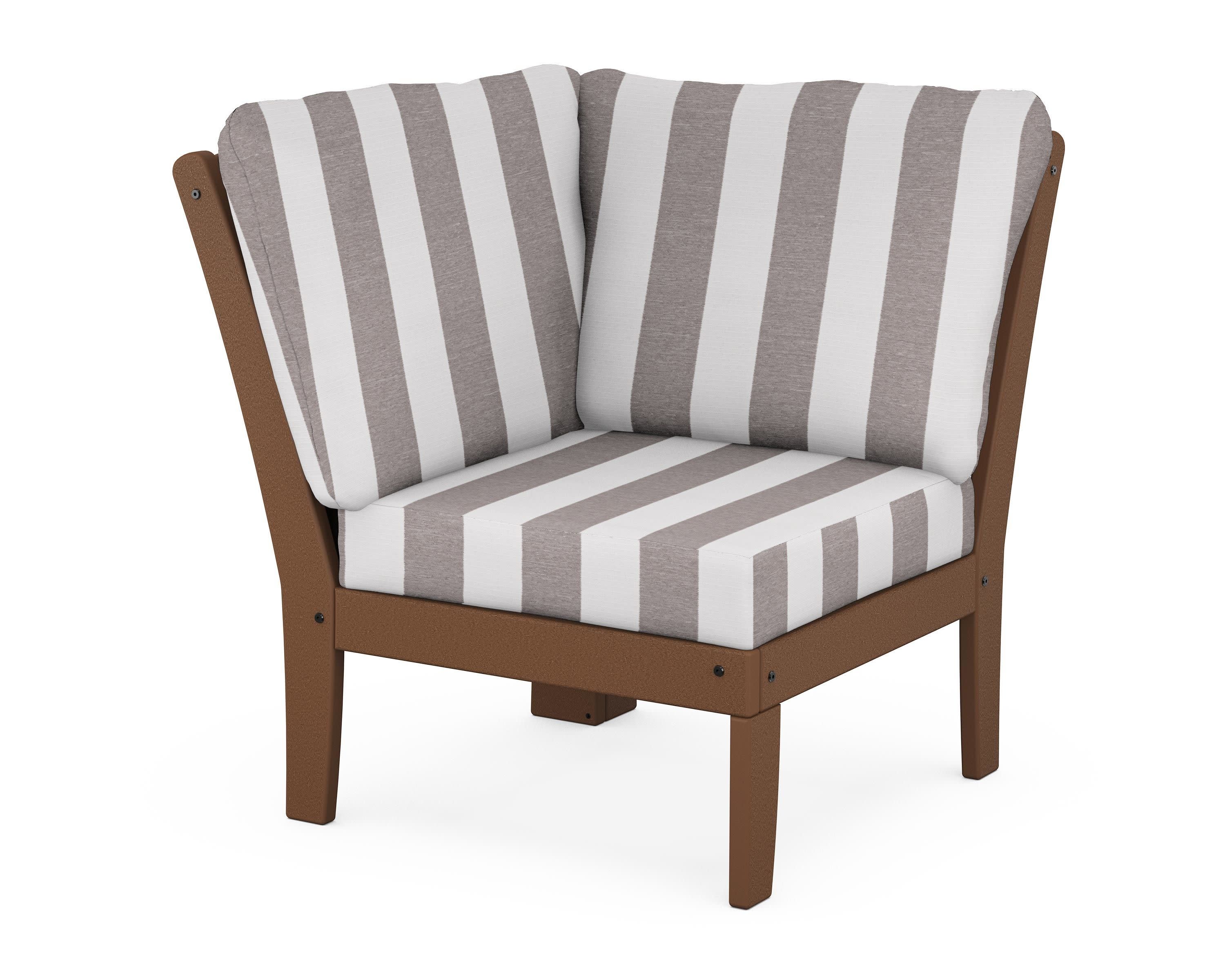Yacht Club Modular Corner Chair in Tree House / Cabana Stripe Grey Mist