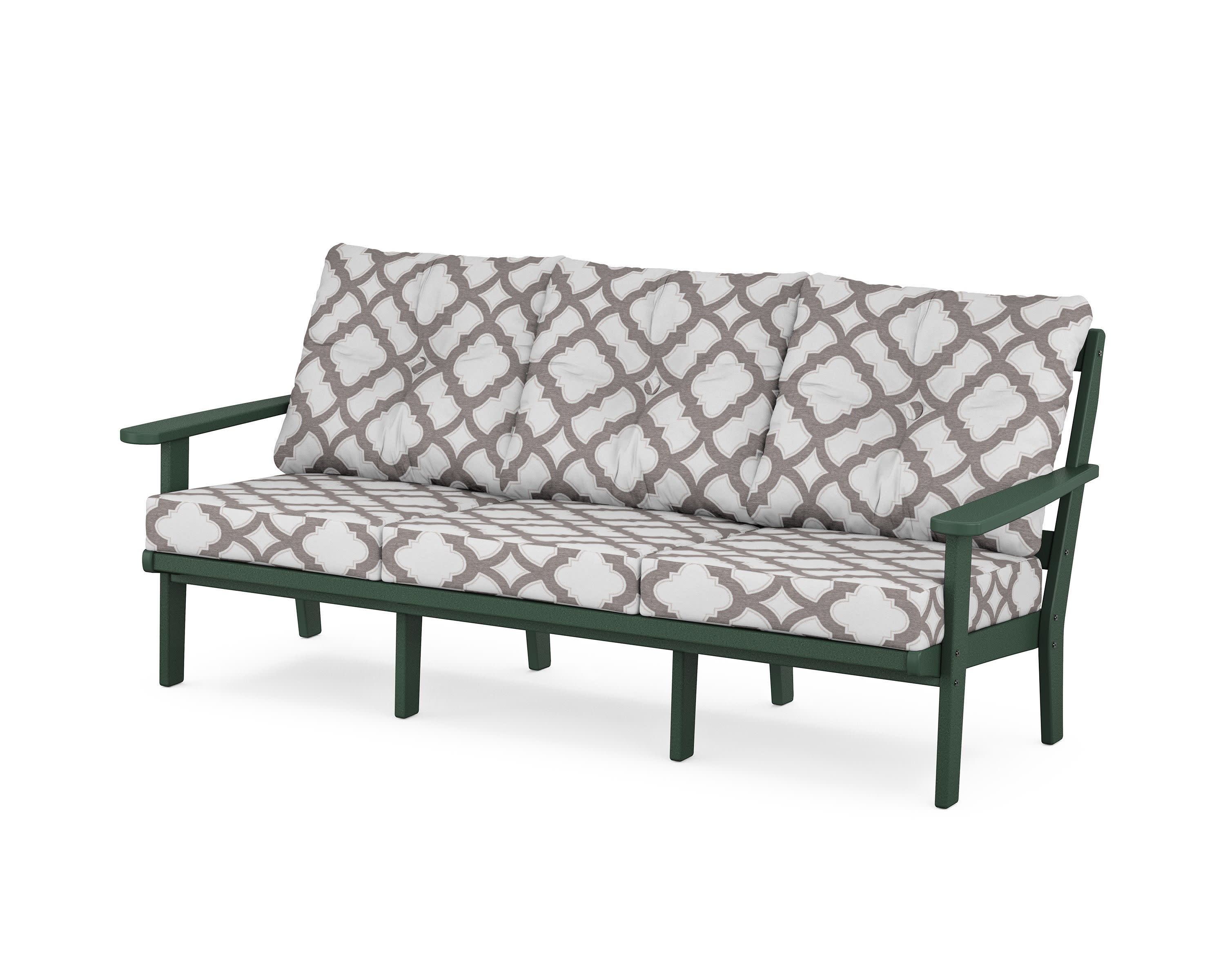 Cape Cod Deep Seating Sofa in Rainforest Canopy / Trellis Grey Mist