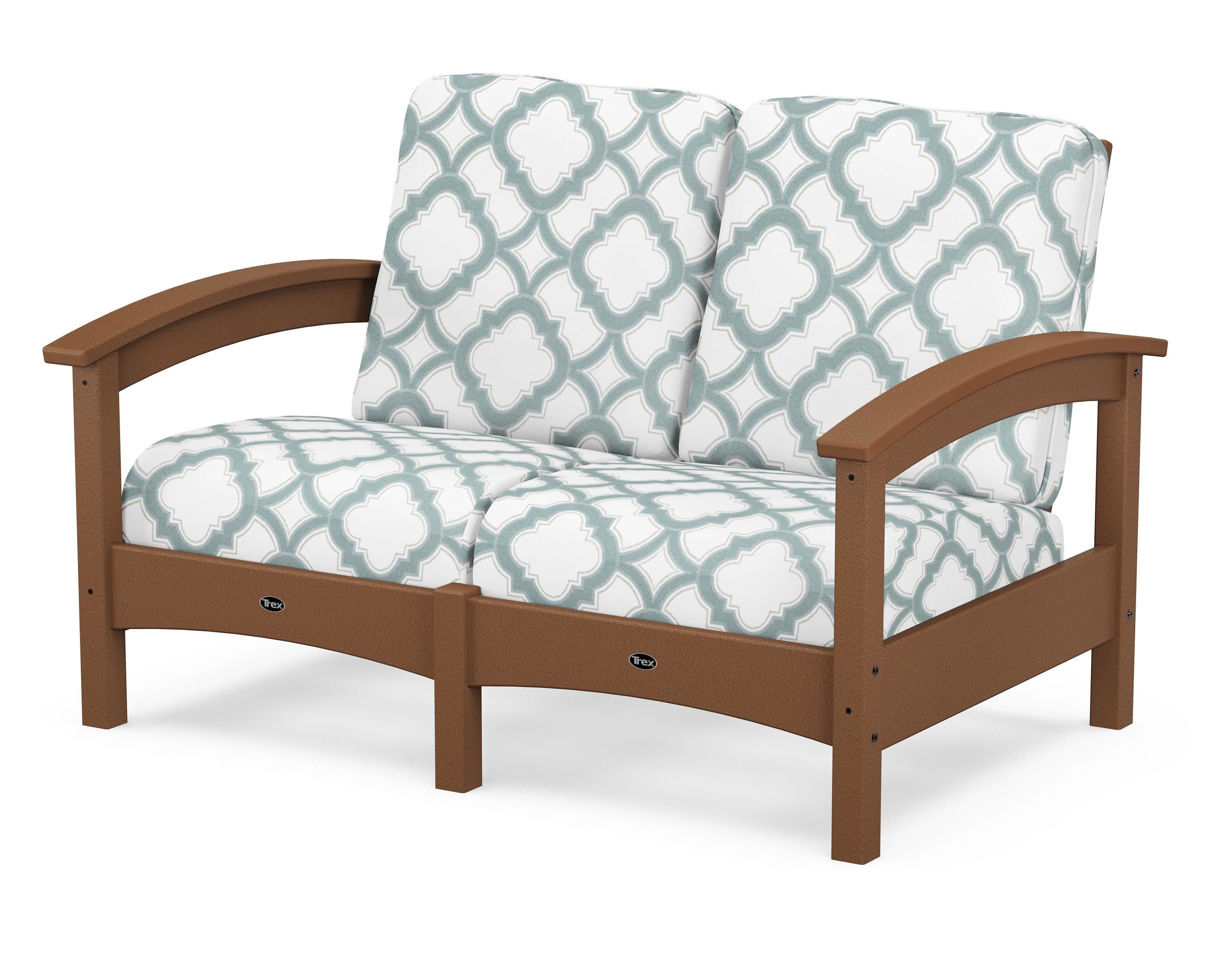 Rockport Club Loveseat in Tree House / Trellis Glacier Spa