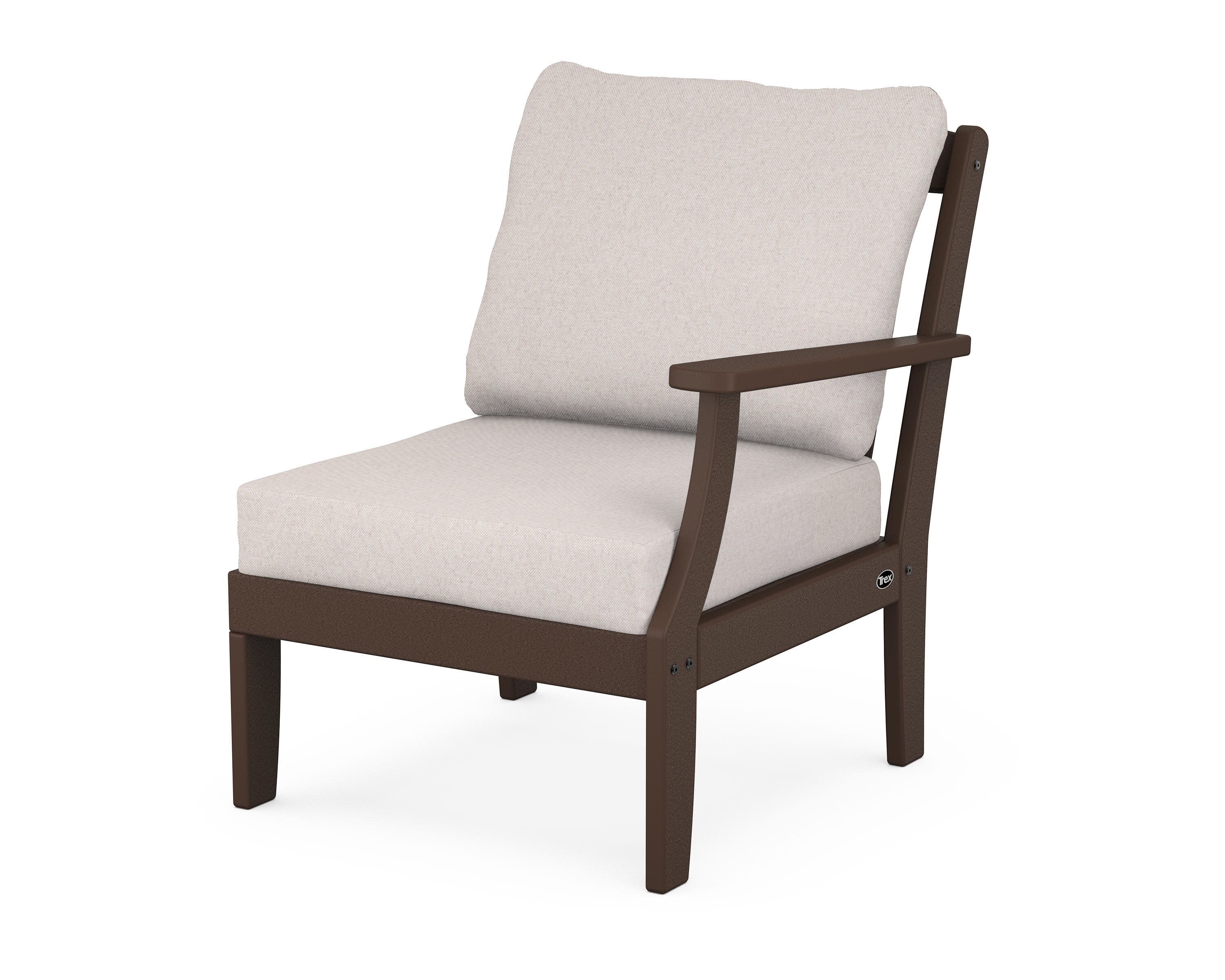 Yacht Club Modular Right Arm Chair in Vintage Lantern / Dune Burlap