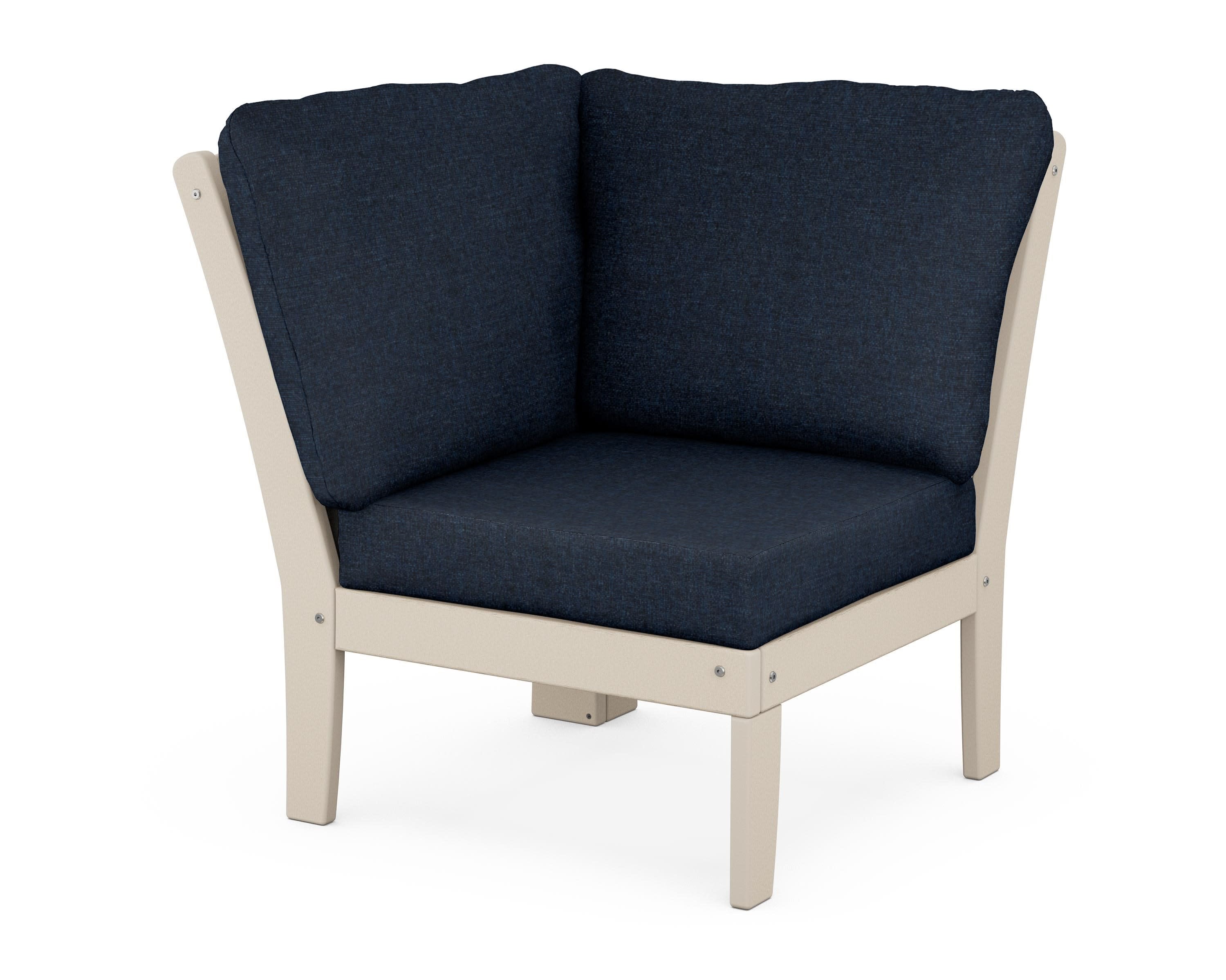 Yacht Club Modular Corner Chair in Sand Castle / Marine Indigo