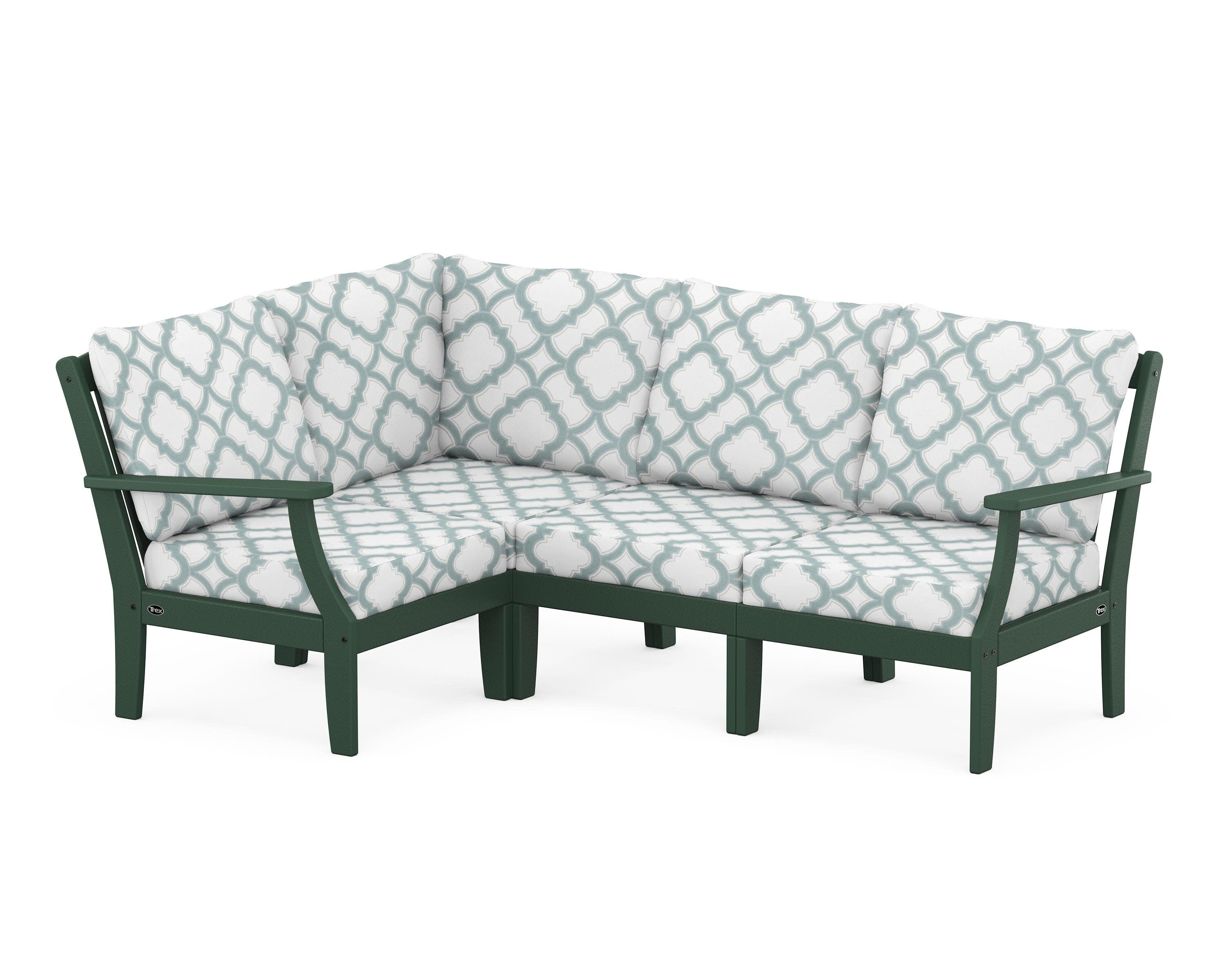 Yacht Club Modular 4-Piece Deep Seating Set in Rainforest Canopy / Trellis Glacier Spa