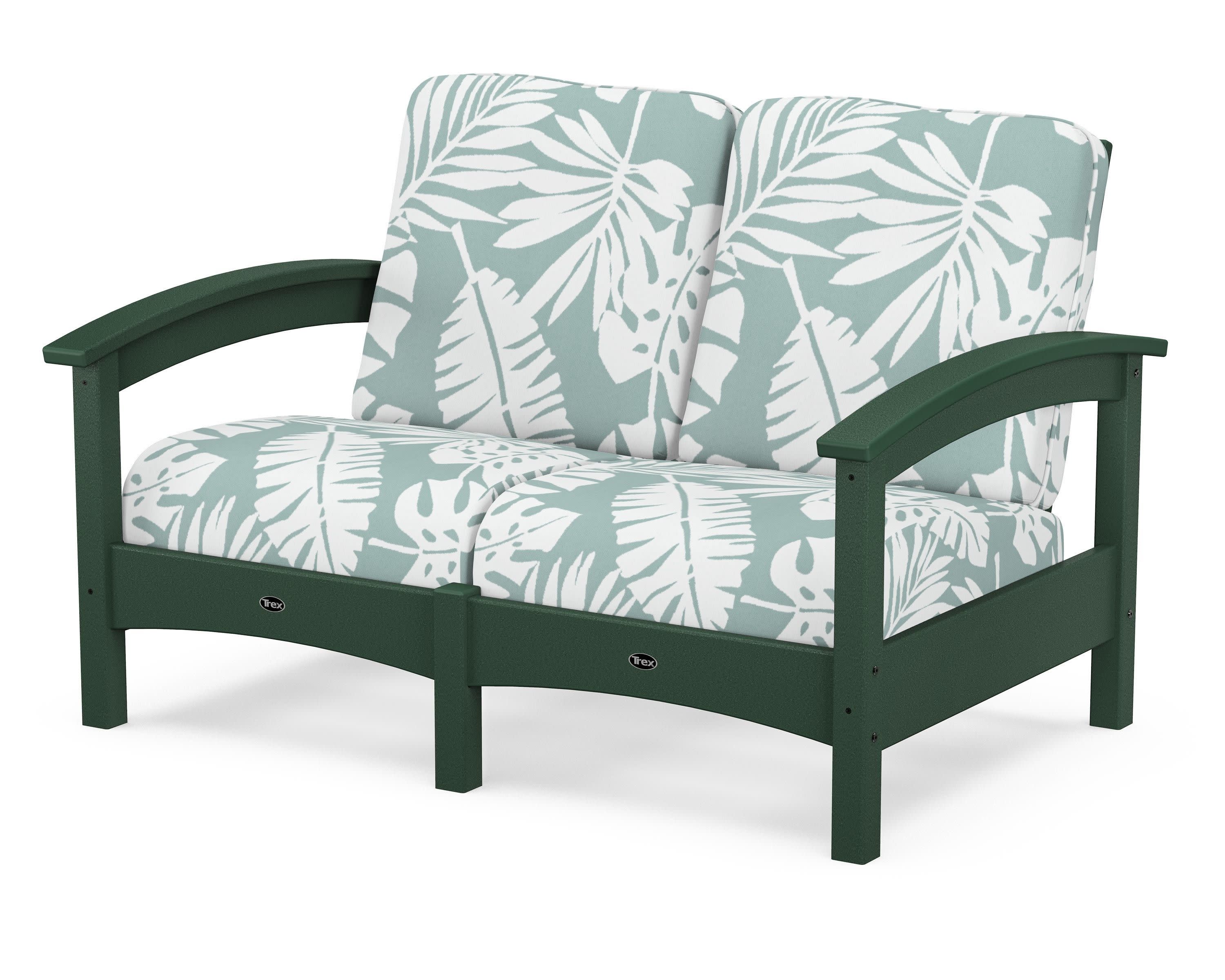 Rockport Club Loveseat in Rainforest Canopy / Leaf Glacier Spa