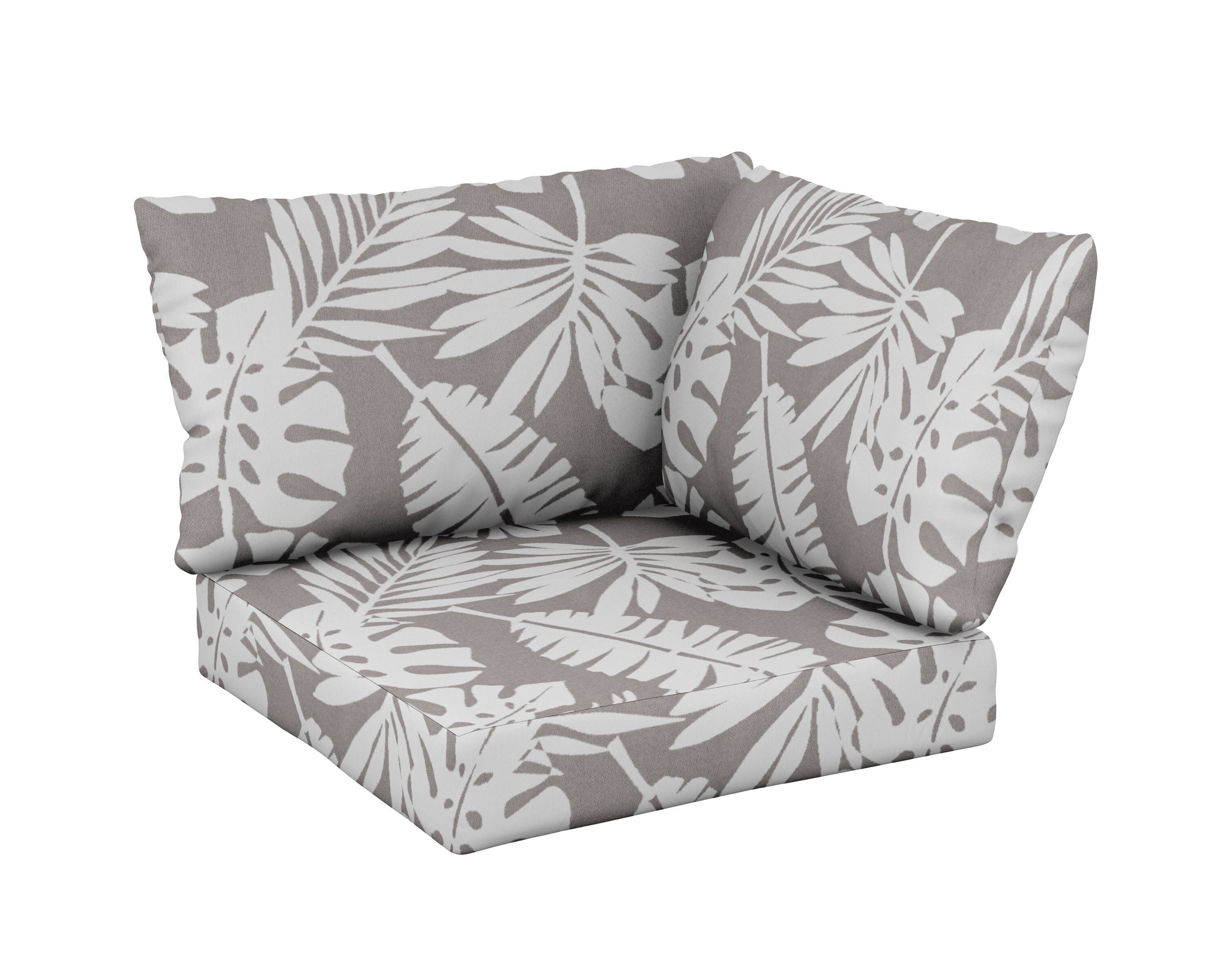 Modular Corner Cushion Set in Leaf Grey Mist