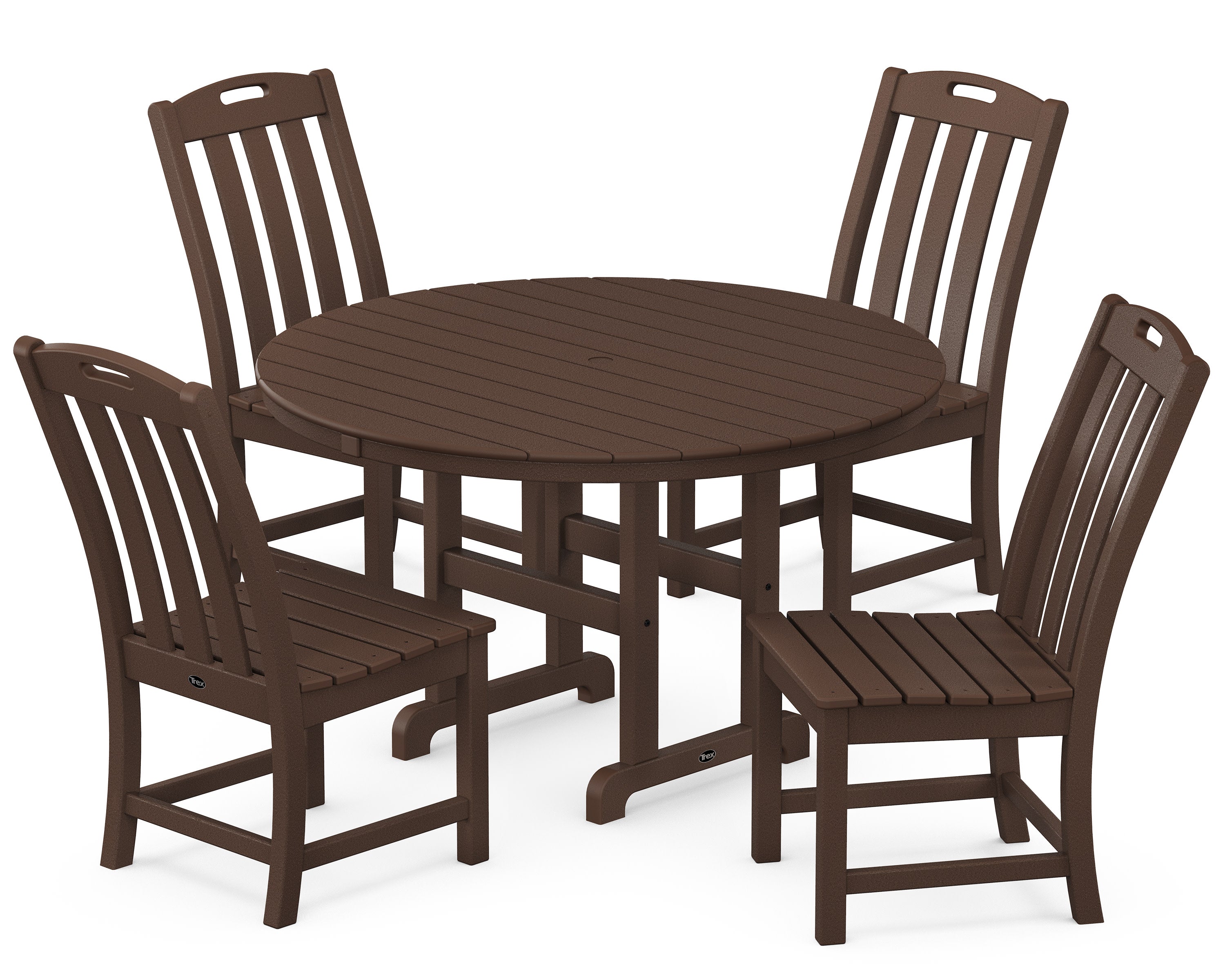 Yacht Club 5-Piece Round Side Chair Dining Set in Vintage Lantern